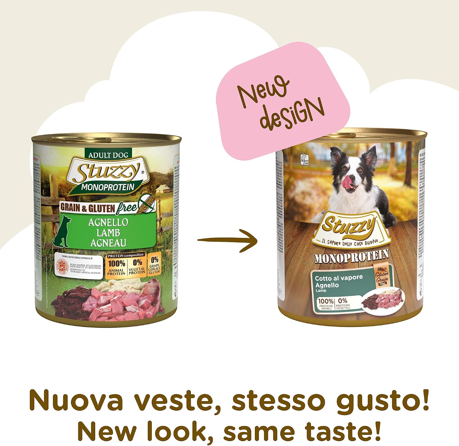 Detalle de Stuzzy Cibo Umido per Cani Adulti al Gusto Agnello – Monoproteico in Patè, 4,8 kg (6 lattine da 800 g)