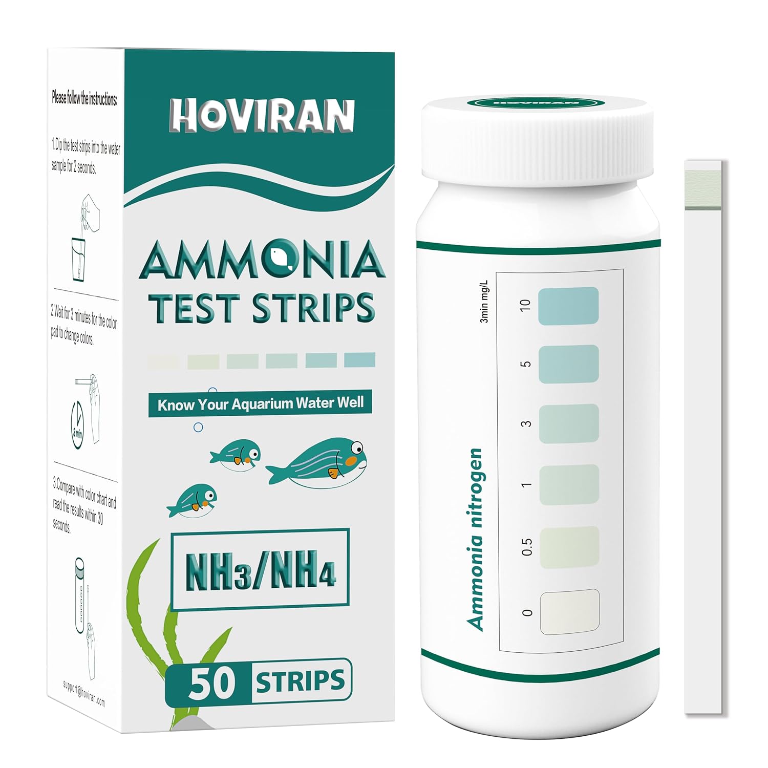 Detalle de HOVIRAN Ammonia Test Strips for Fish Tanks