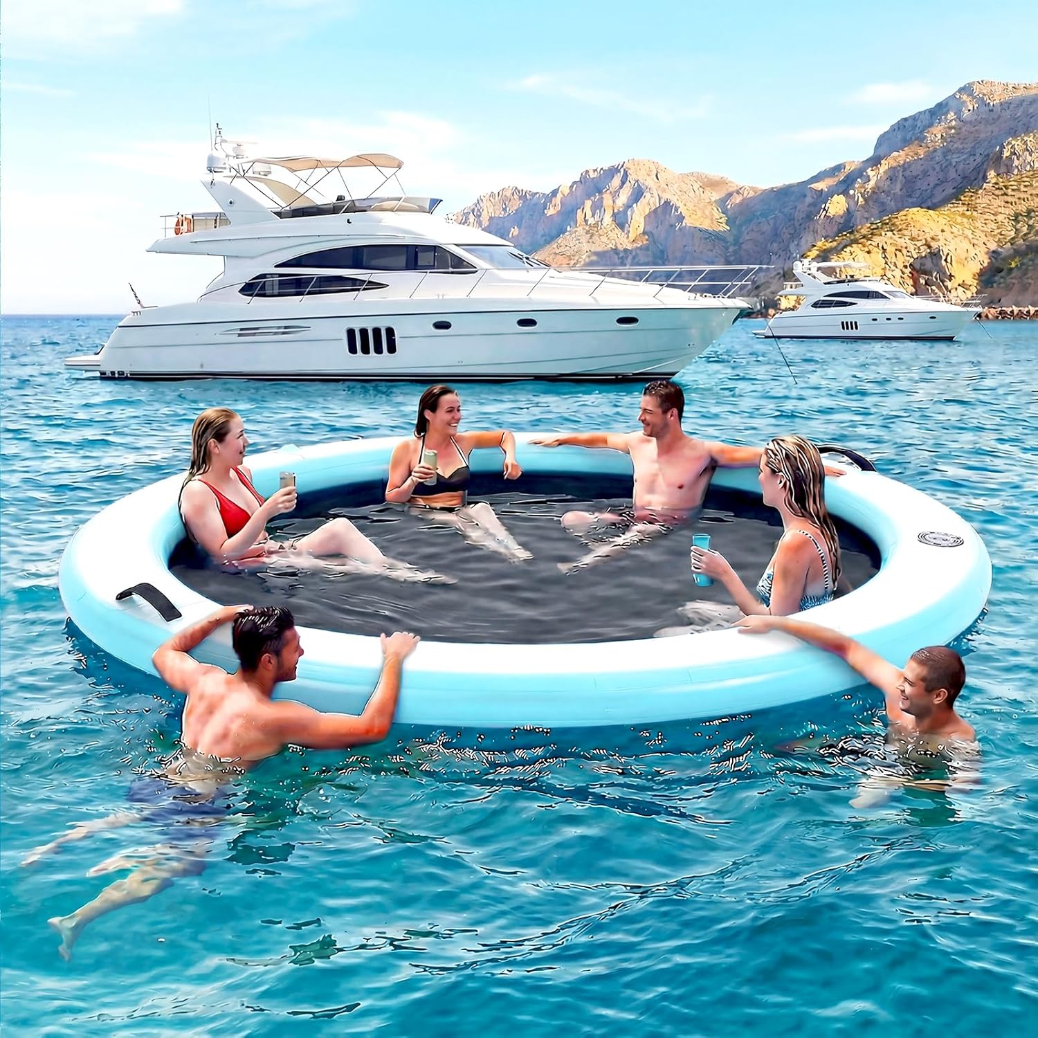 Thumbnail 6 de Danrelax 6-12FT Round Inflatable Floating Dock with Sunchill Float Ring