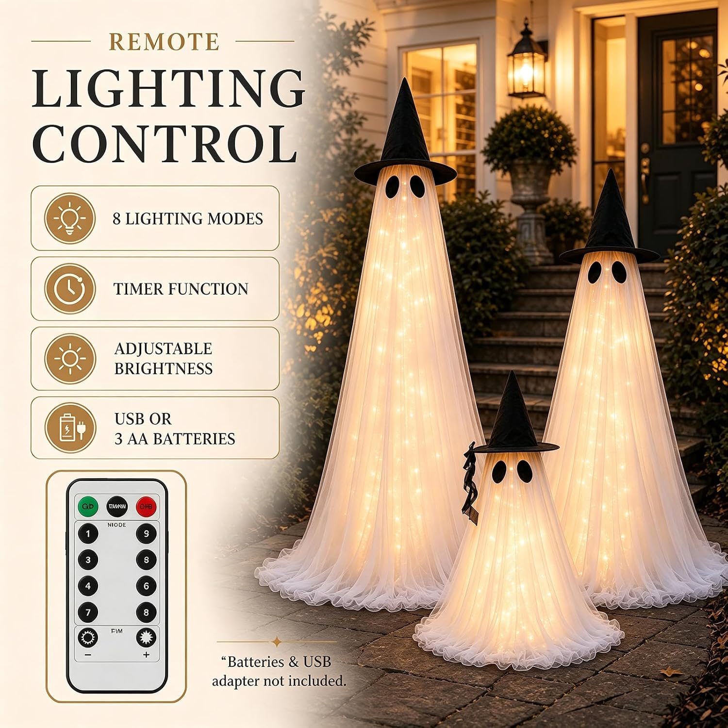 Detalle 2 de Halloween Ghost Decorations, 3-Pack