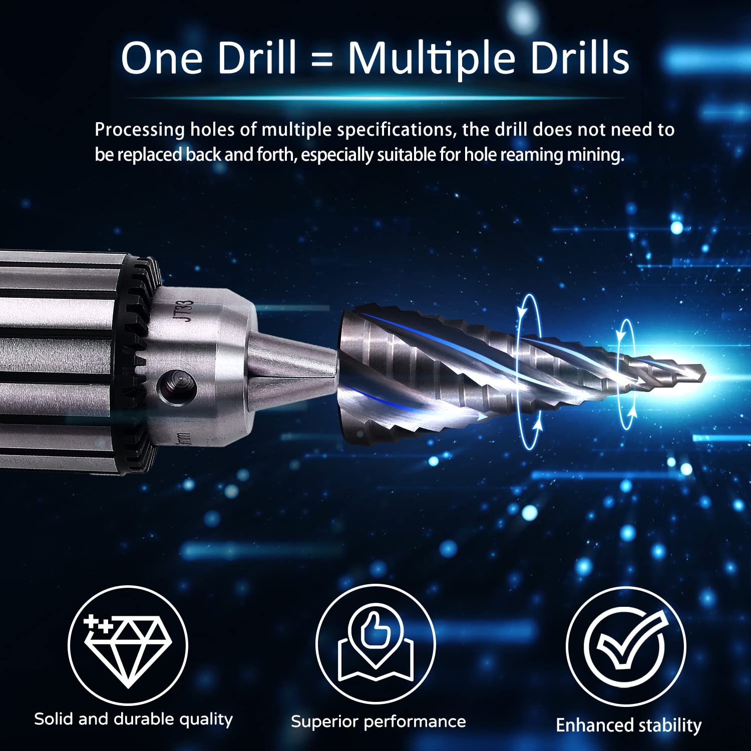 Thumbnail 5 de SS SHOVAN 3PCS HSS Step Drill Bits 4-32mm