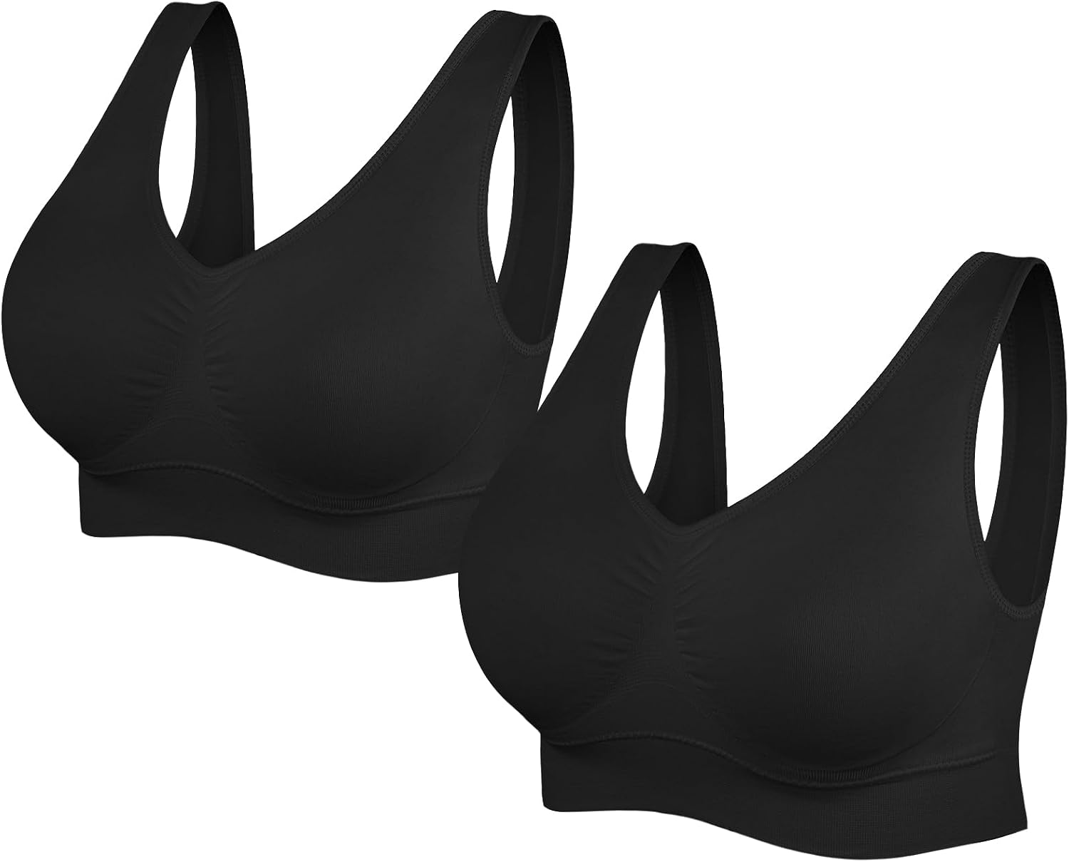 Detalle de SIMIYA BH Damen ohne Bügel Bustier – Gepolstert Bralette für Schlaf & Alltag, Push-Up-Look