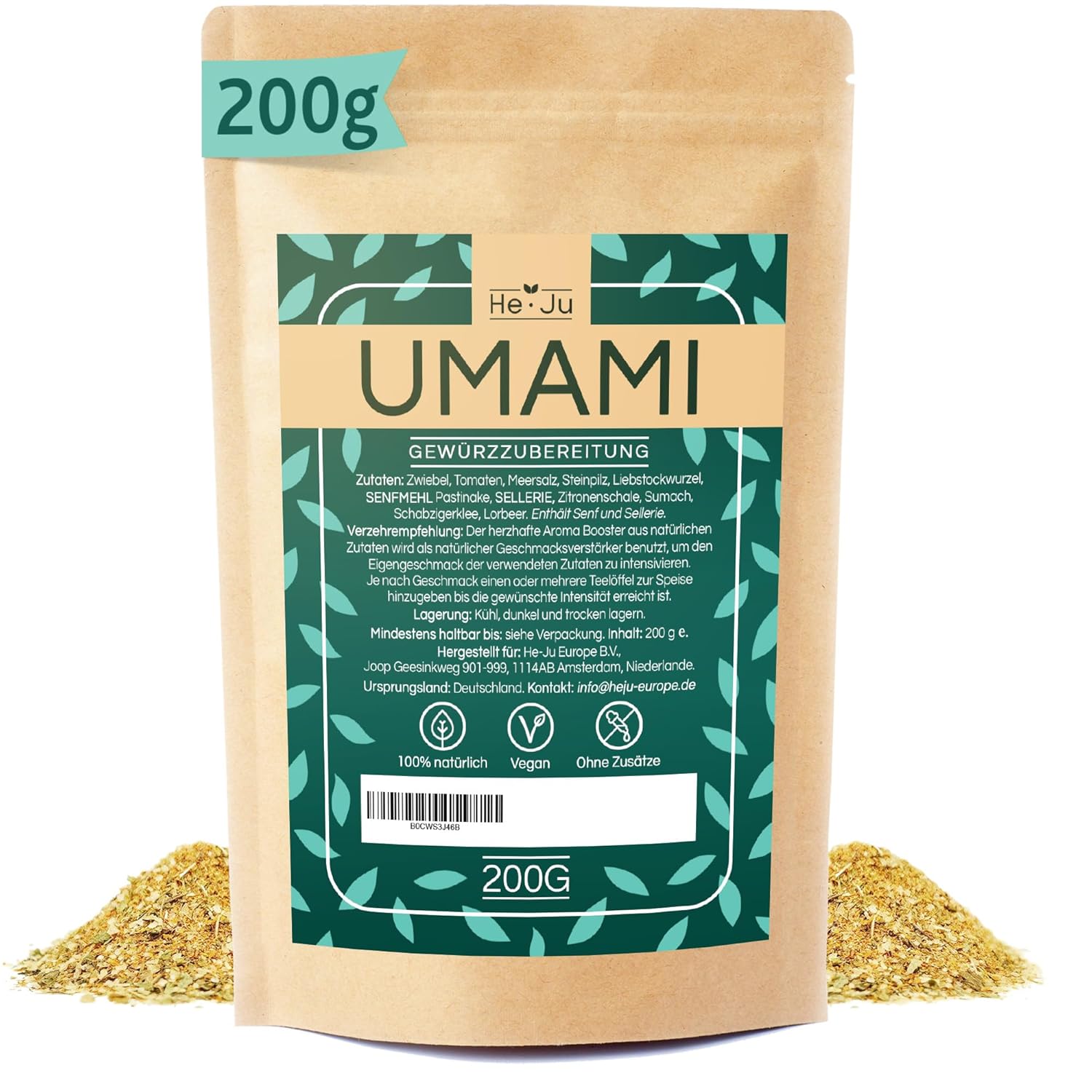 Detalle de He-Ju Umami Gewürzmischung 200 g – vegane Universalwürzer für herzhaften, umami-reichen Geschmack