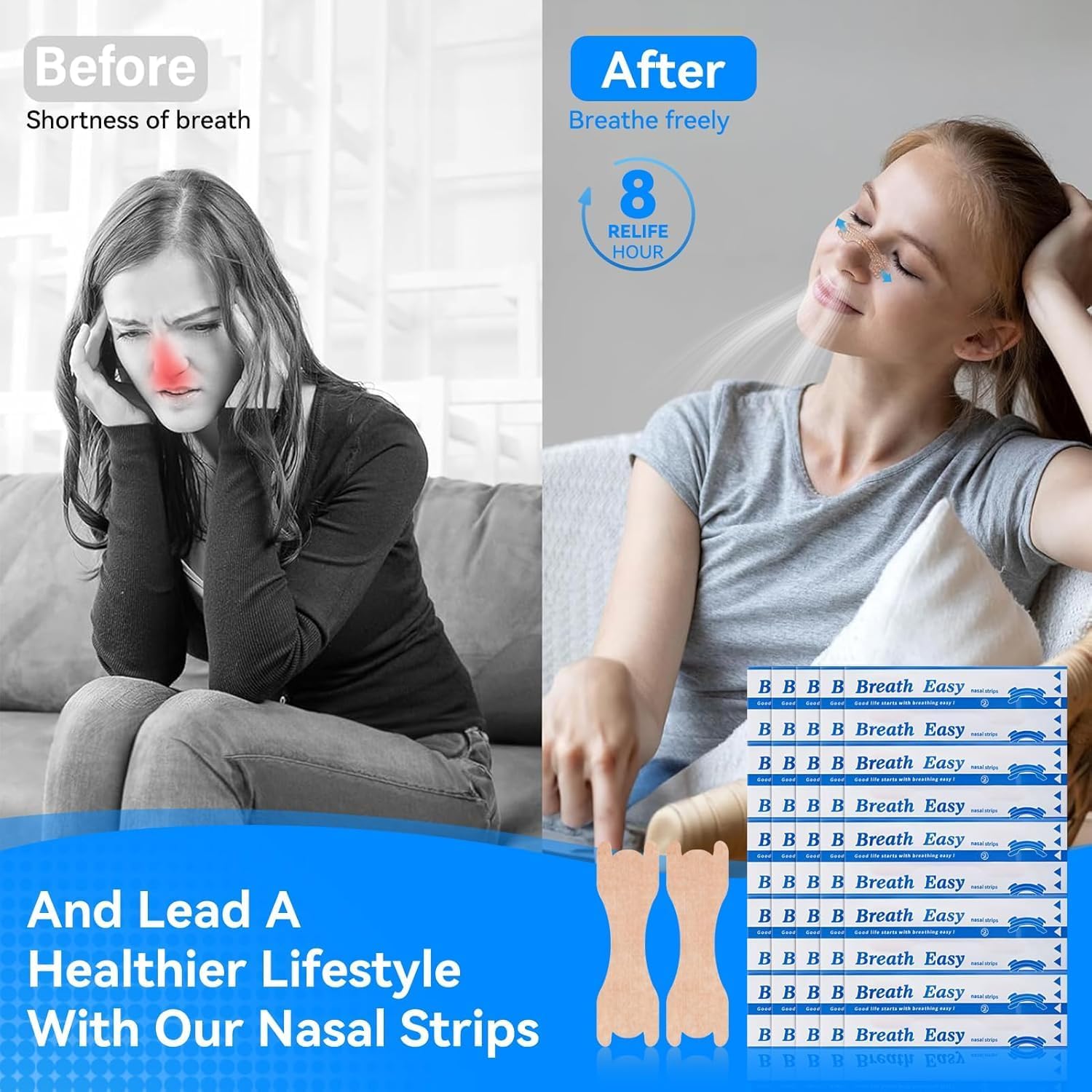 Thumbnail 3 de Nasenpflaster Nasal Strips für besseres Atmen – 60er Pack Schnarchstopper von (Hersteller nicht angegeben)