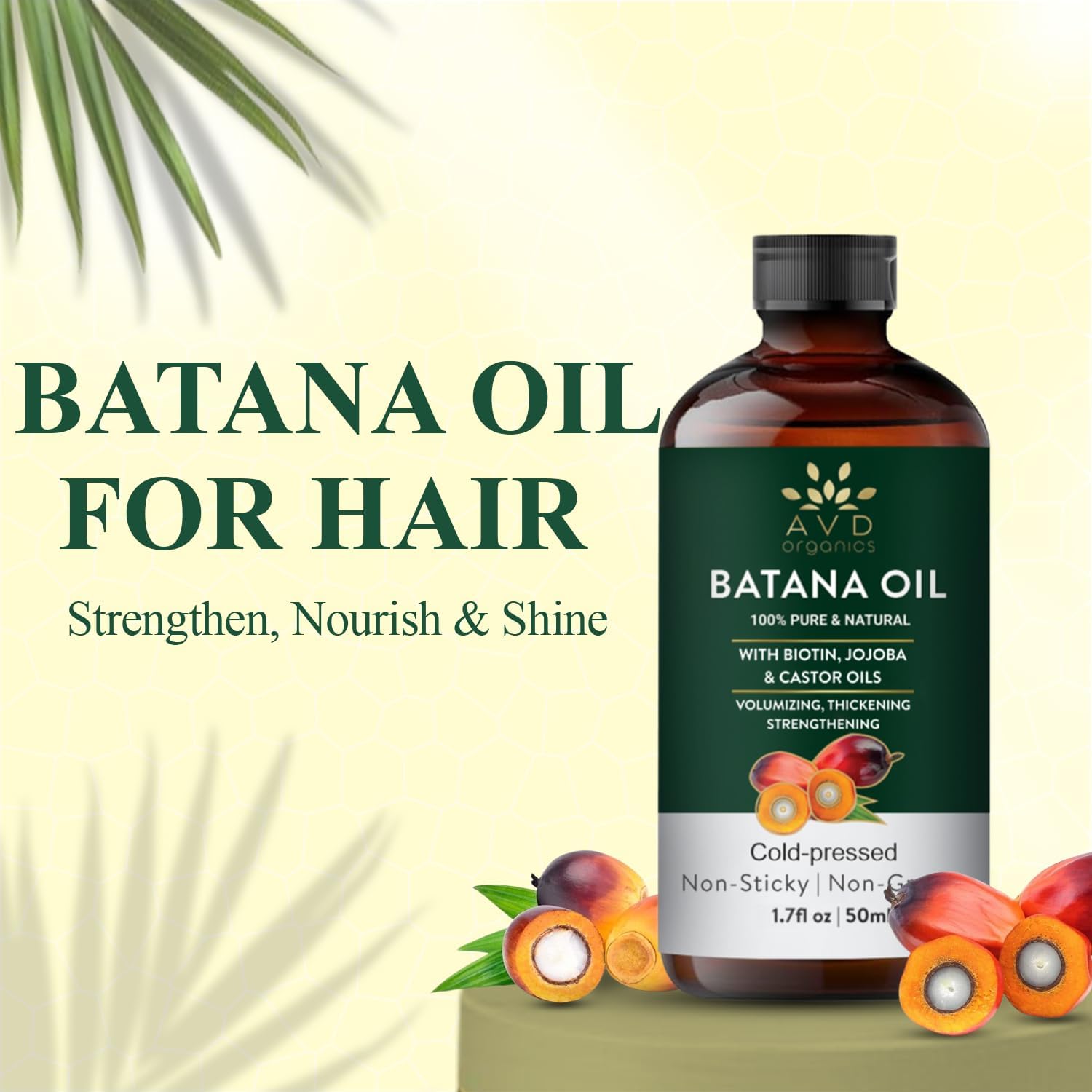 Detalle 2 de AVD Organics Batana Oil 1.7 fl oz for hair growth 💇