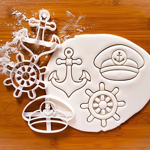 Detalle de Bakerlogy lot de 3 emporte-pièces nautiques pour biscuits et pâte à sucre