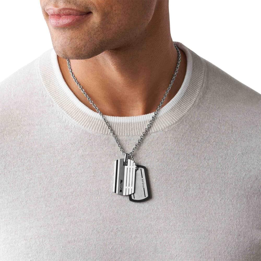 Thumbnail 1 de FOSSIL JF03996040 : collier pour homme vintage casual en acier inoxydable argenté