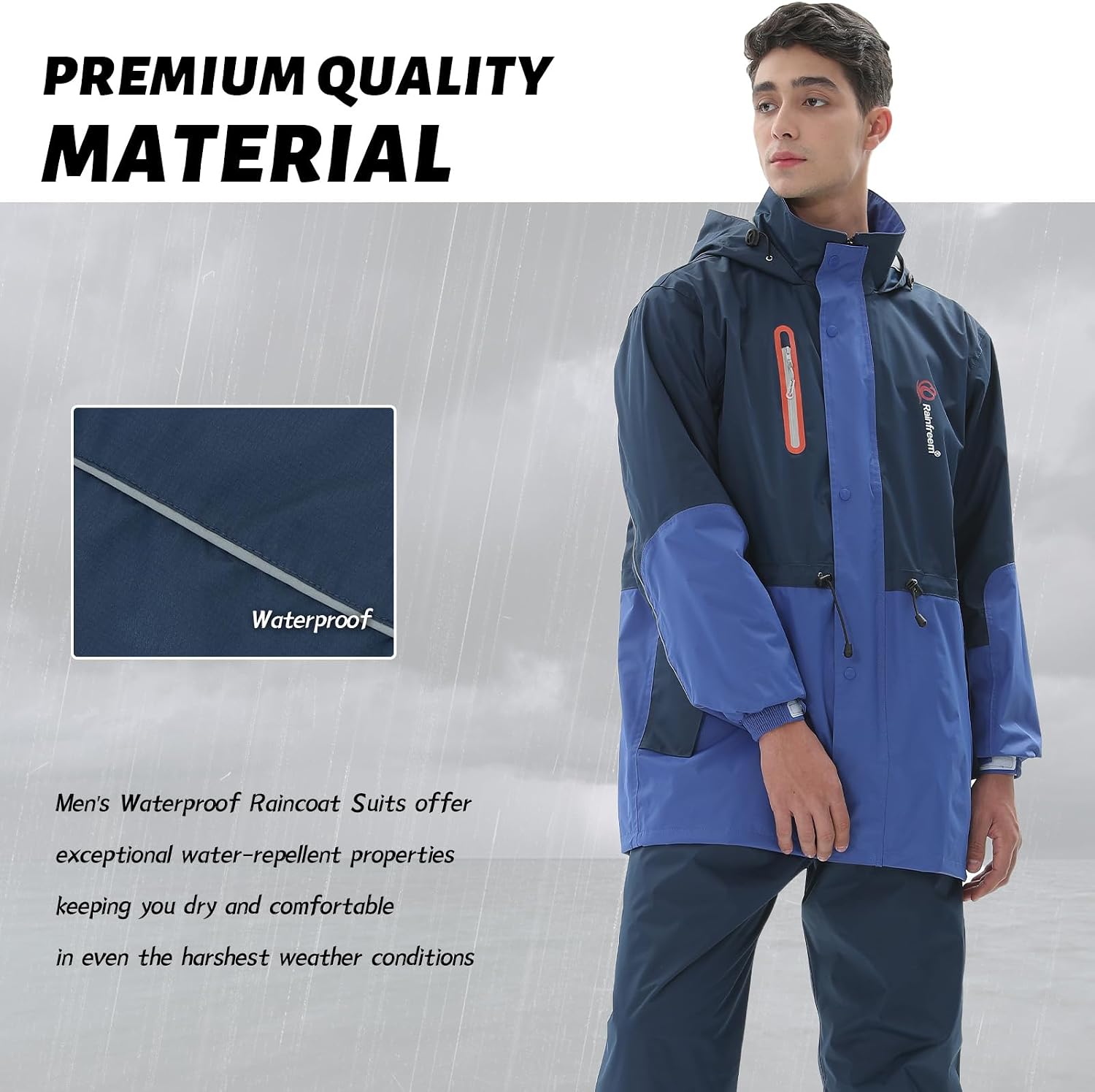 Detalle de Ynport Crefreak Combinaisons Imperméables pour Hommes – Salopette et Vêtement de Pluie Respirant