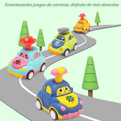 Thumbnail 1 de BelleStyle Coches Juguete para Bebés 1 Año — Conjunto Press-and-Go (4 Coches)