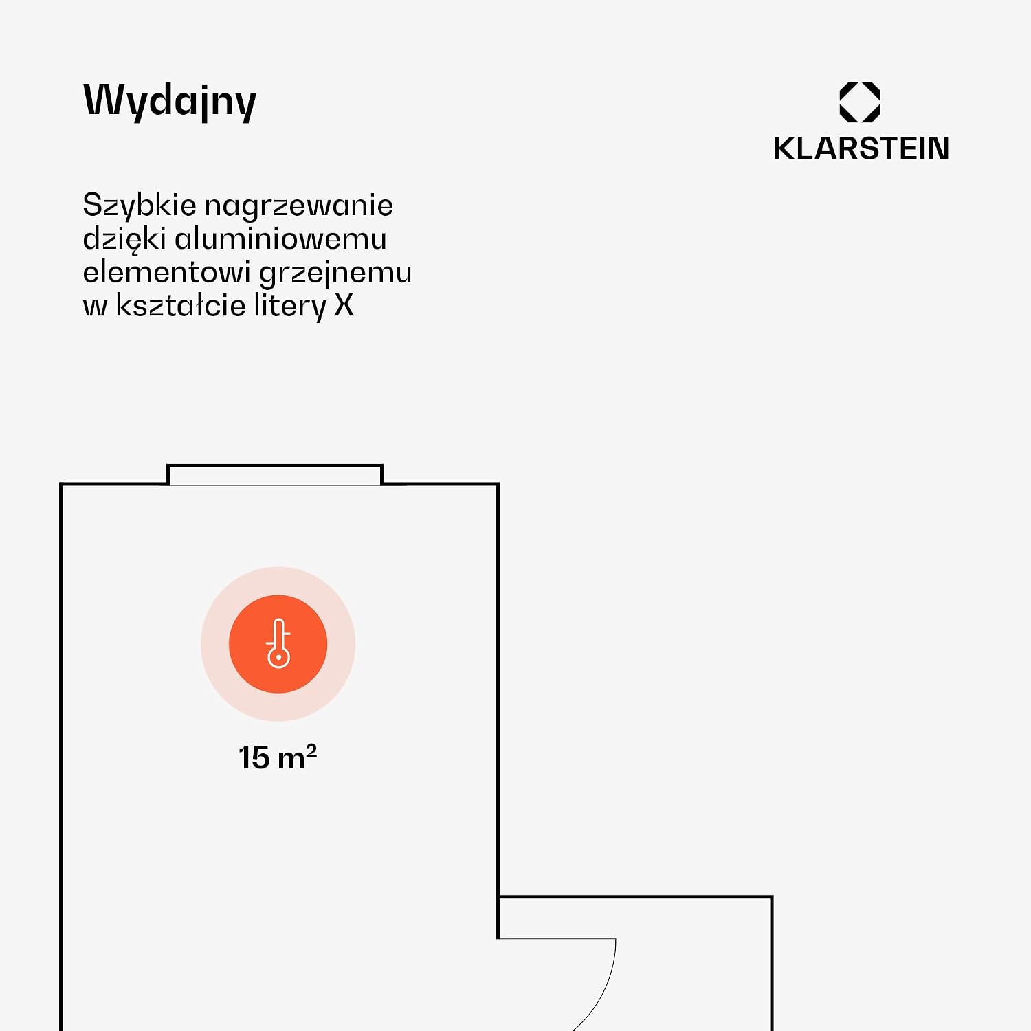 Detalle de Klarstein konwektor elektryczny 1500 W, sterowanie aplikacją i montaż na ścianie