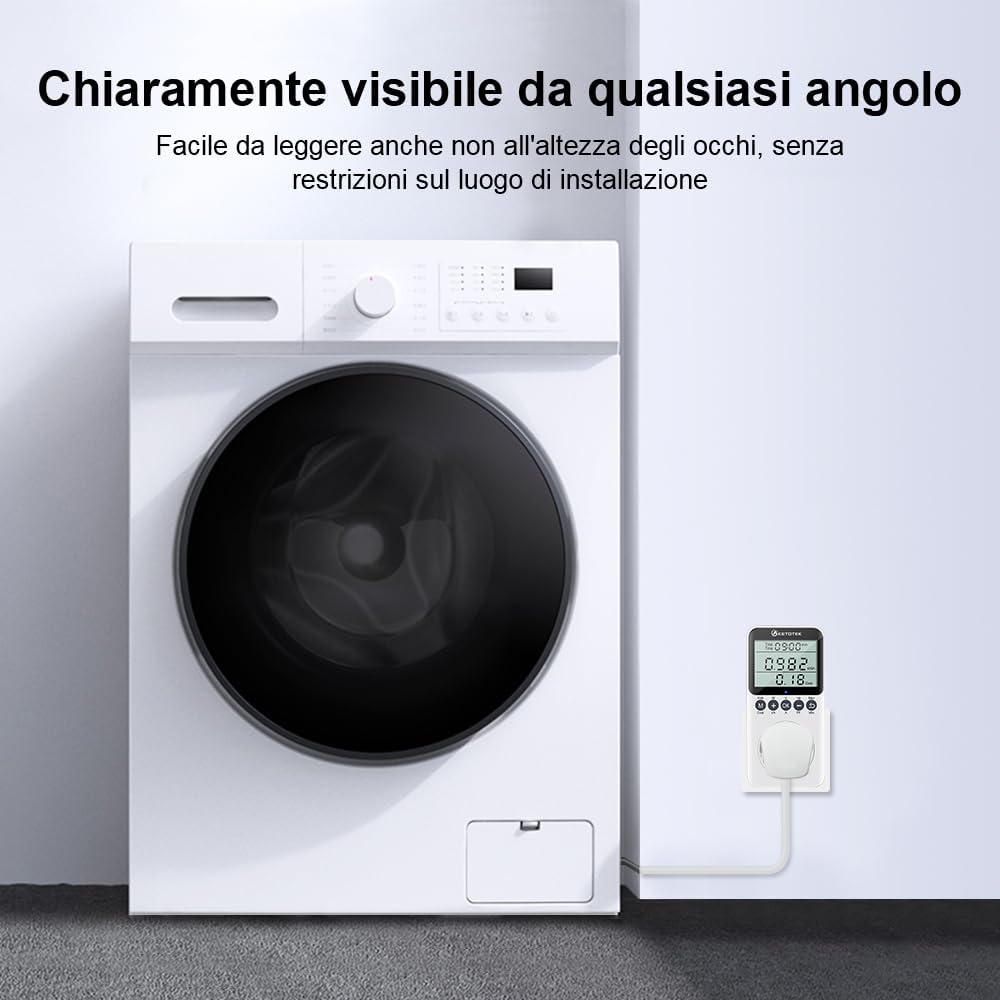 Thumbnail 4 de KETOTEK misuratore consumi elettrici con schermo LCD e presa, potenza fino a 3.680W