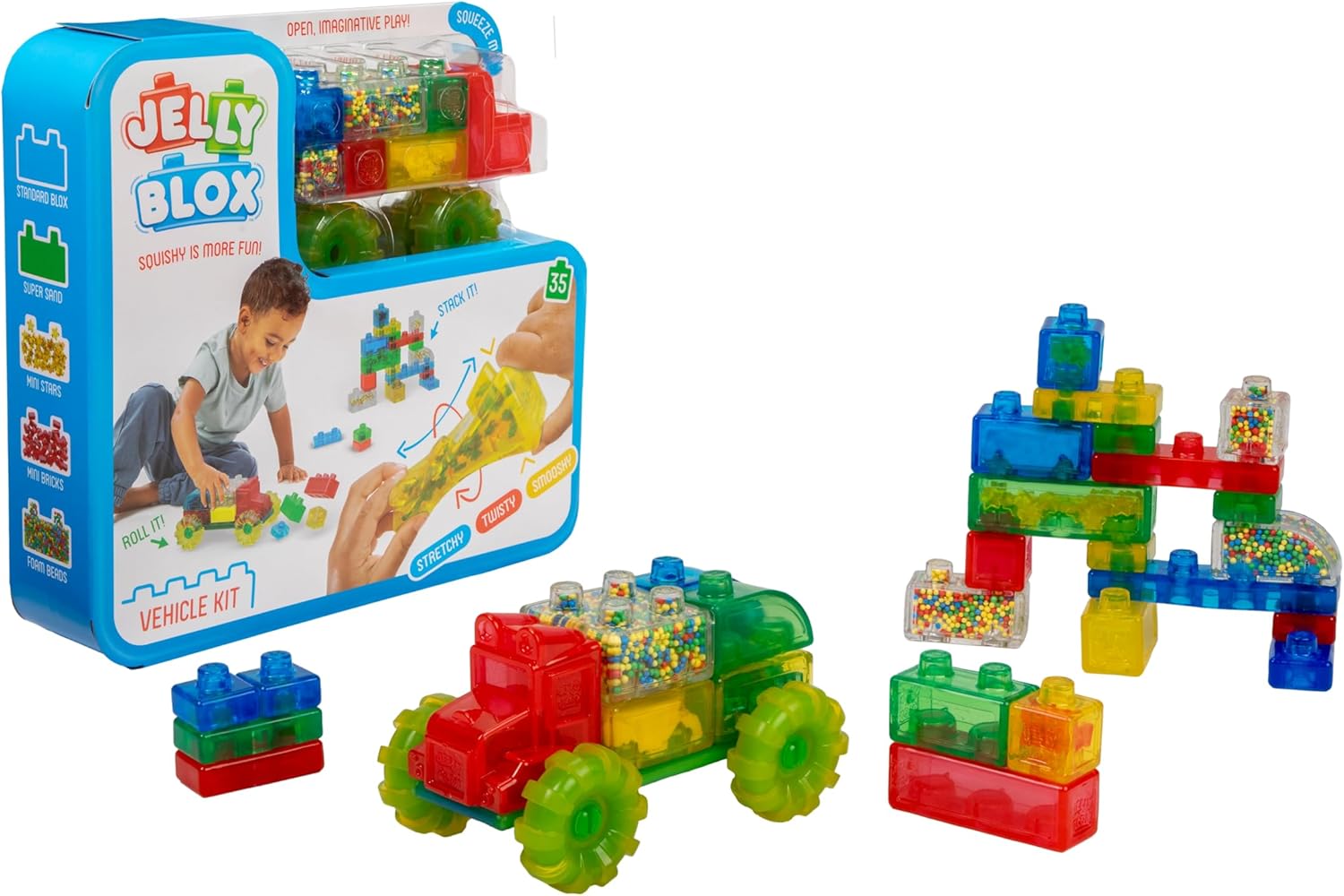 Thumbnail 2 de Jelly BLOX Vehicle Kit – Sensorische Baustein-Box ab 2 Jahren für kreatives Bauen und Stressabbau