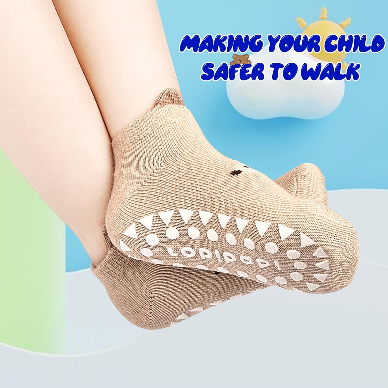 Thumbnail 4 de ELUTONG Toddler Non Slip Socks: 6 Pairs with Grip for 0–5 Years