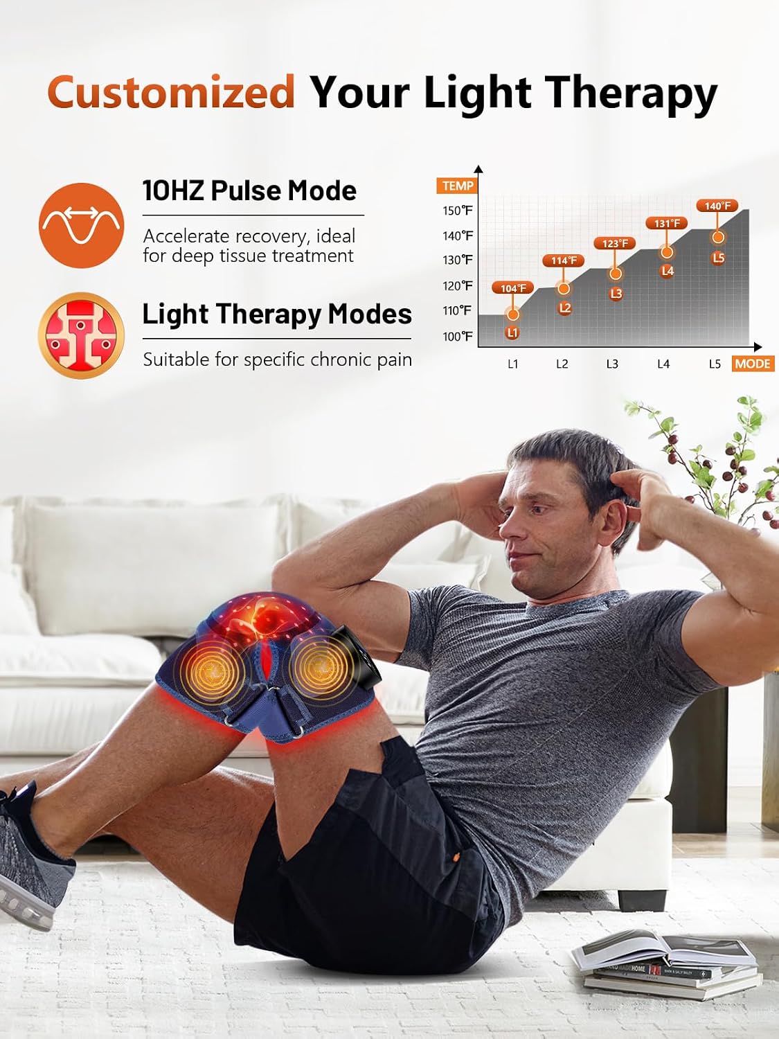 Thumbnail 1 de RELEXNOW Upgraded 2.0 knee red light therapy brace