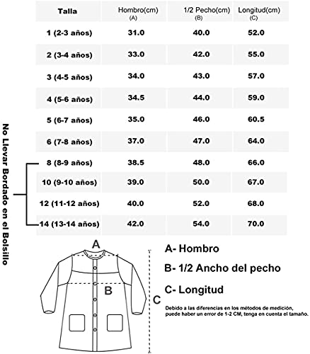 Thumbnail 6 de Bata Escolar Unisex Etrexonline – Uniforme infantil con botones, duradera y cómoda (Azul, Talla 2, 3-4 años)