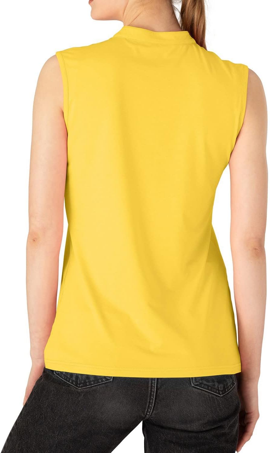 Detalle de JHMORP Women’s Sleeveless Golf Polo Shirt, V-Neck Polyester Quick-Dry Top