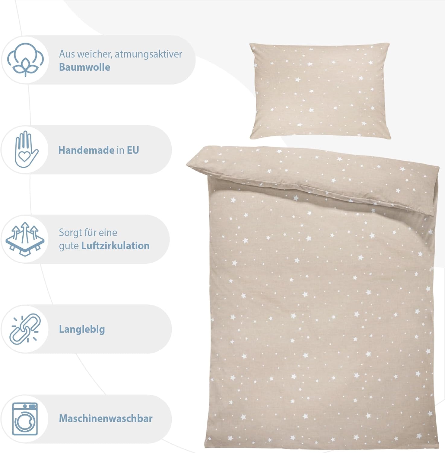 Thumbnail 4 de Kinderbettwäsche Baby 90x120 cm aus Baumwolle von Totsy Baby – Set bestehend aus Duvet Cover 90x120 und Kissenbezug 40x60