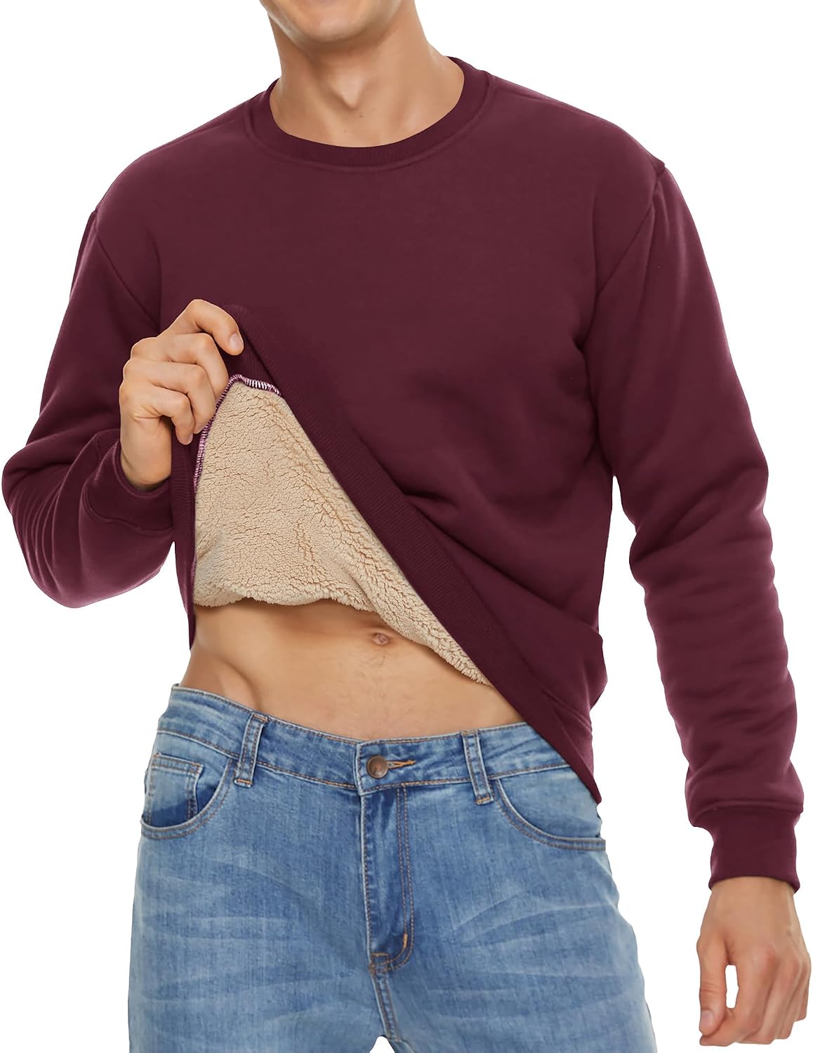 Thumbnail 1 de TACVASEN Men's Sherpa Fleece-Lined Crewneck Sweatshirt, Heavyweight Pullover