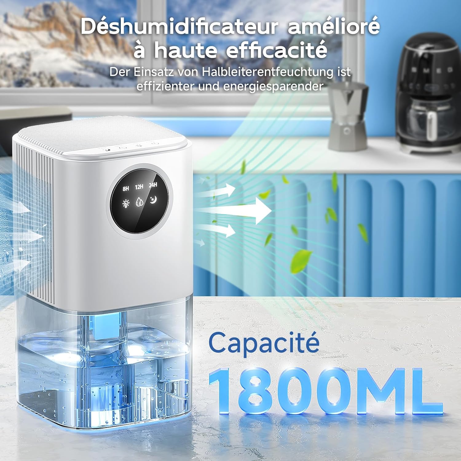 Detalle 2 de Deshumidificateur 50㎡ avec écran tactile ⚙