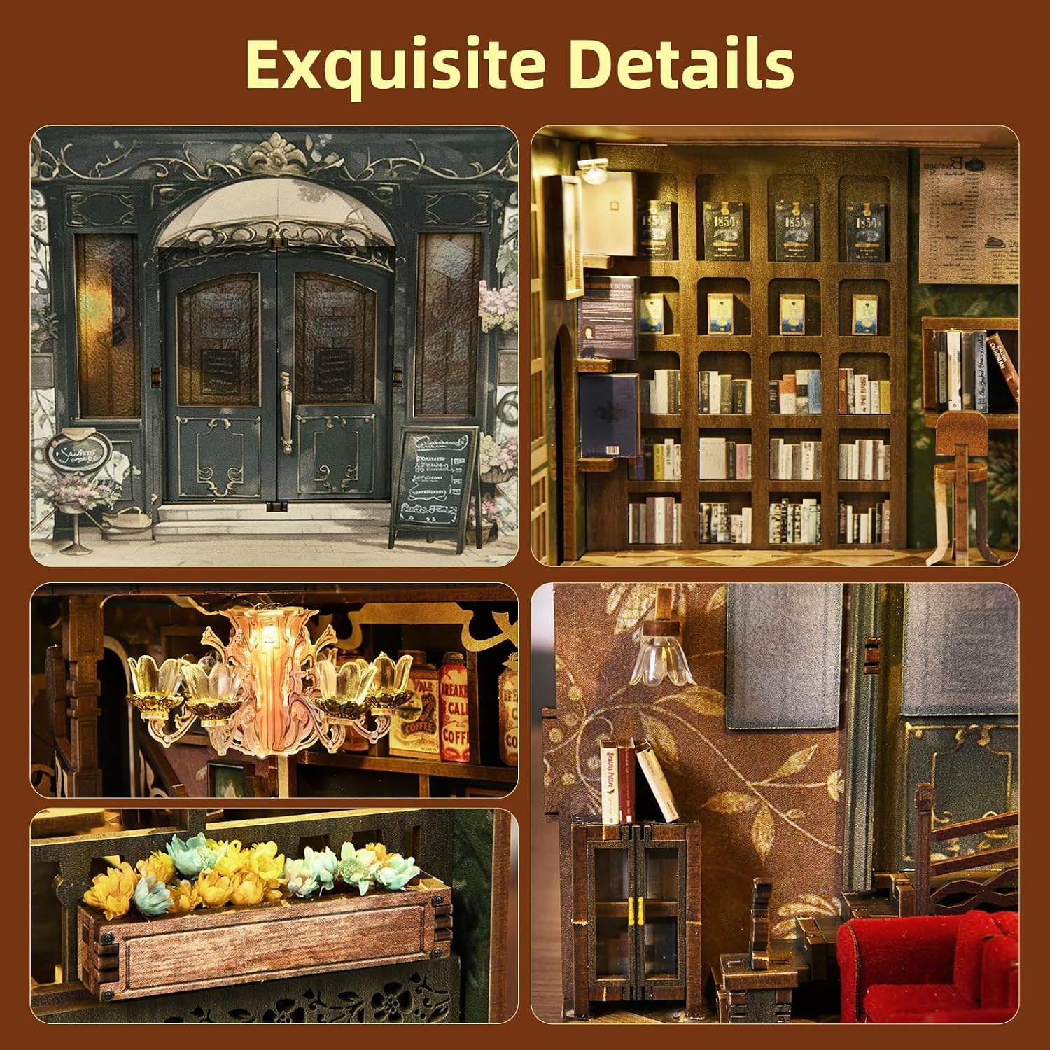 Detalle de MiniCity Book Nook Kit Miniatur 3D