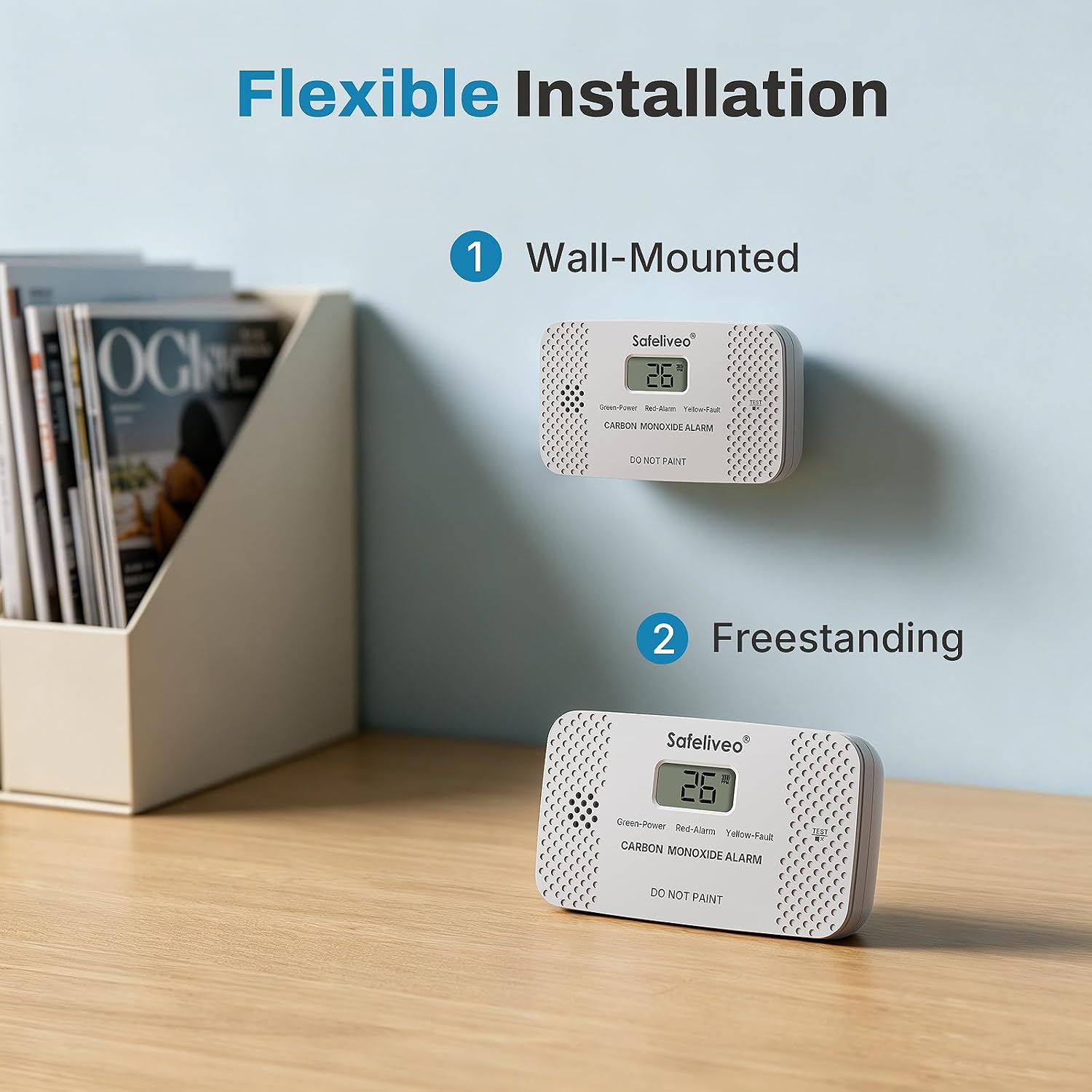 Detalle 2 de Carbon Monoxide Detector with Digital Display (Light Grey) – 10-Year Sensor Life