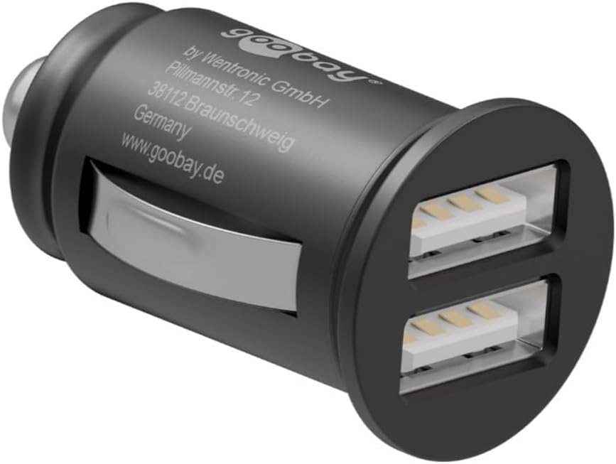 Detalle de Goobay 58912 Dual USB Port Auto-Ladegerät – 12V/24V Zigarettenanzünder Adapter