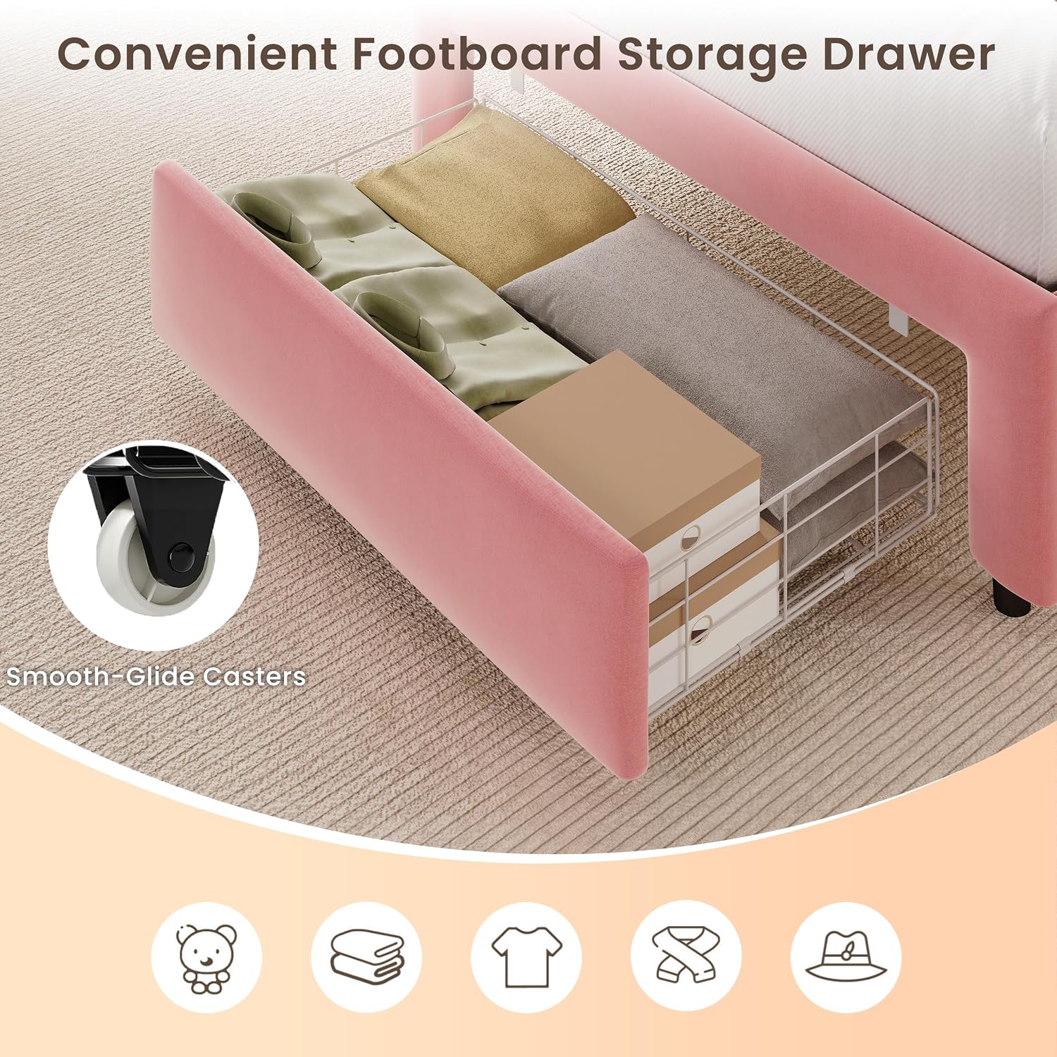 Detalle 1 de LIKIMIO Twin XL Bed Frame