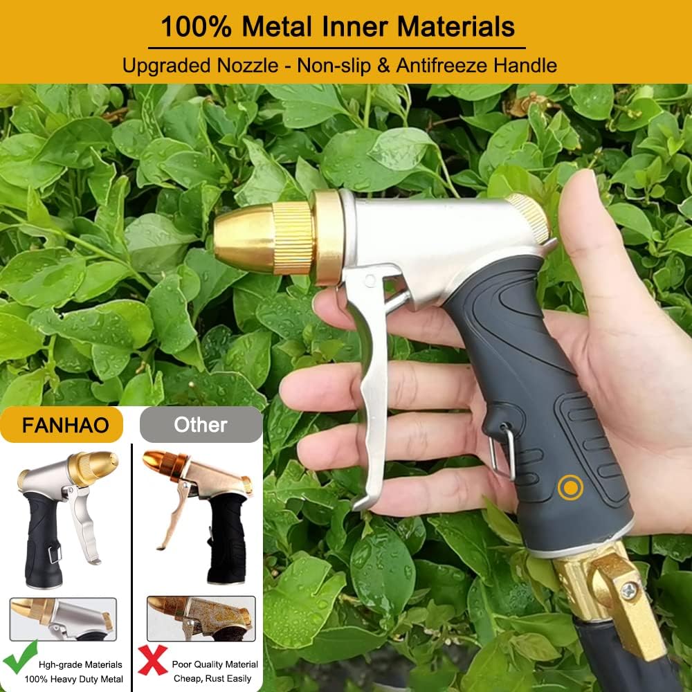 Thumbnail 1 de FANHAO 3/4" metal garden hose spray gun with adjustable patterns and full brass nozzle