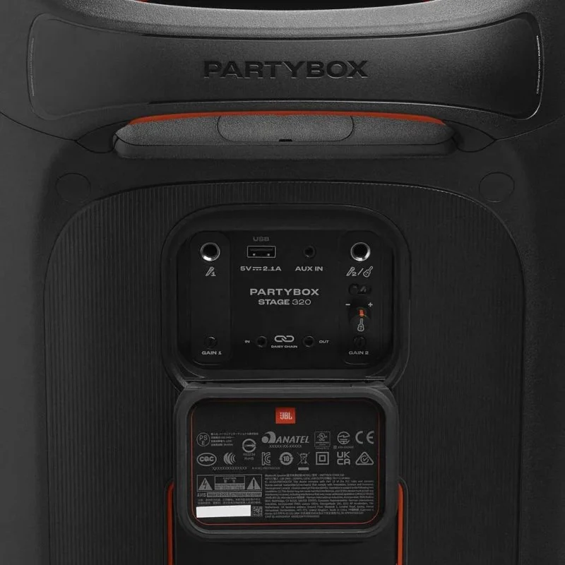 Detalle de JBL PartyBox Stage 320 altavoz 240 W, 18 h reproducción 🎵