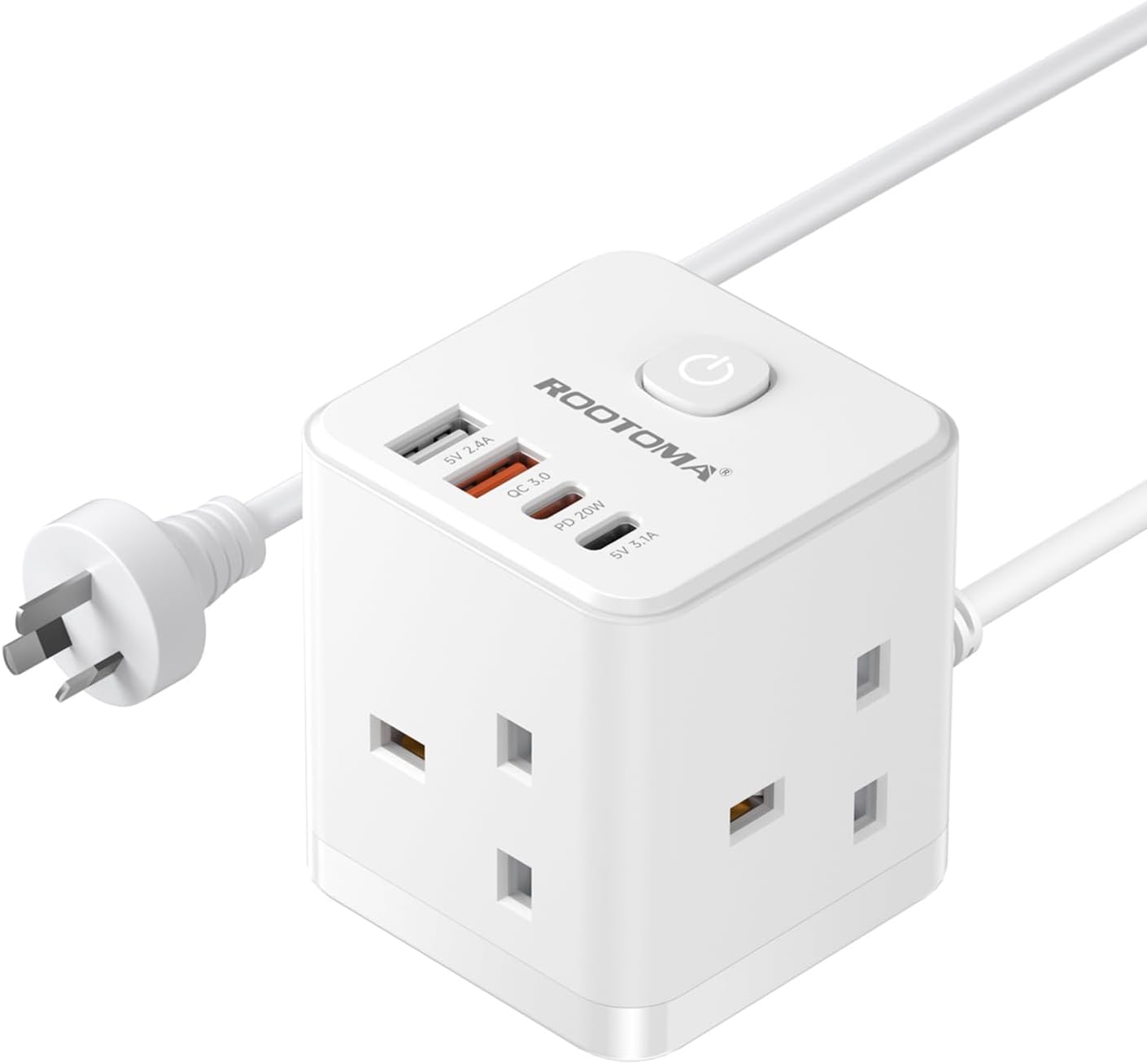 Detalle de UK to Australia Plug Adapter with PD 20W fast charging ๐