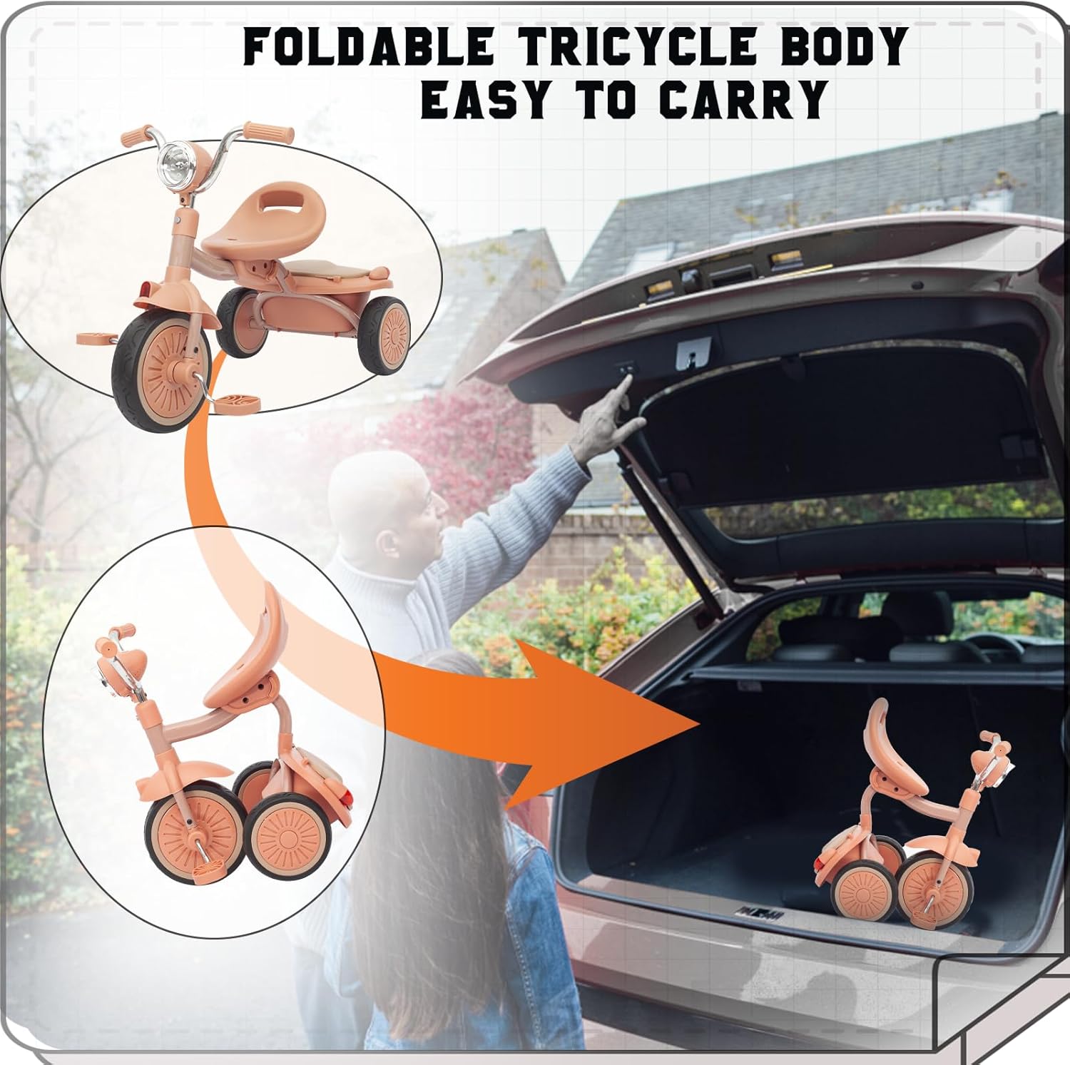 Thumbnail 4 de Tricycle UBRAVOO Bébé pliable 1 à 5 ans