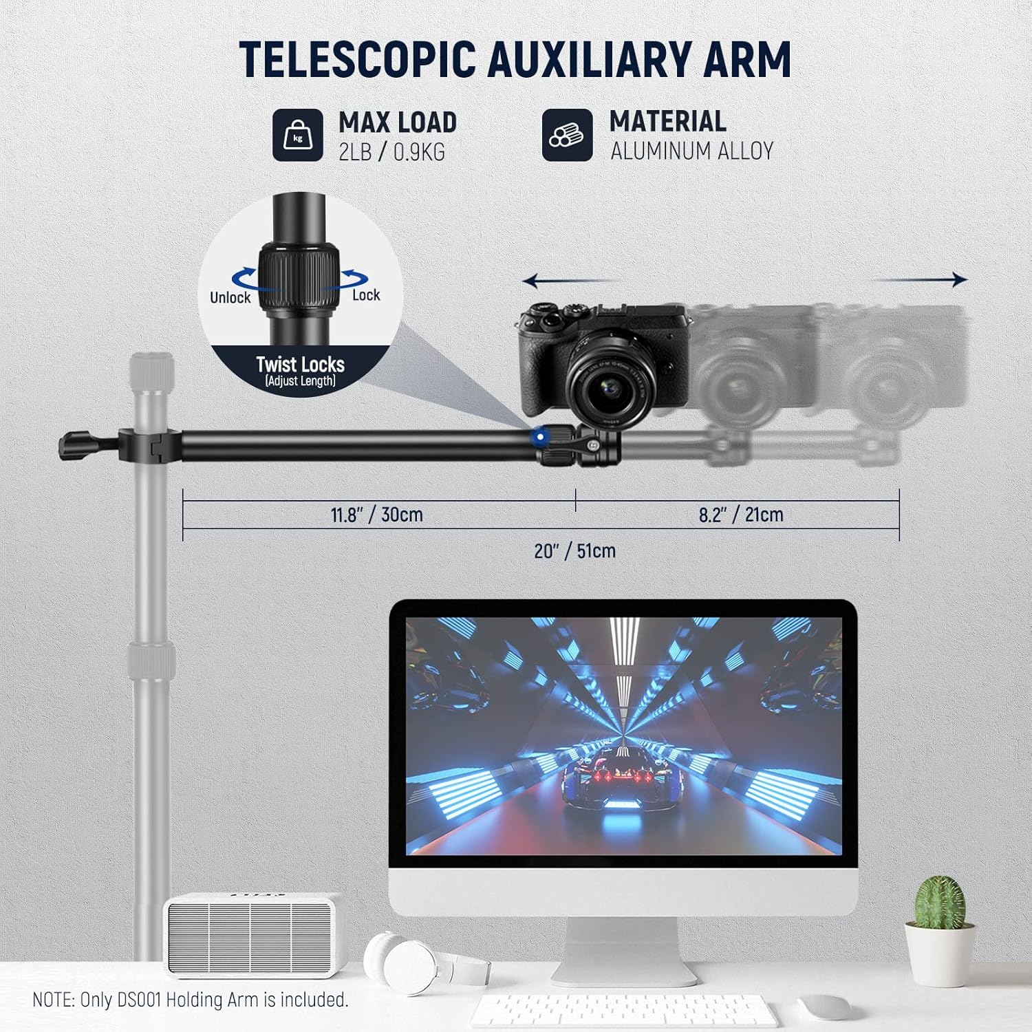 Detalle 2 de NEEWER DS001: Brazo Telescópico para Cámaras