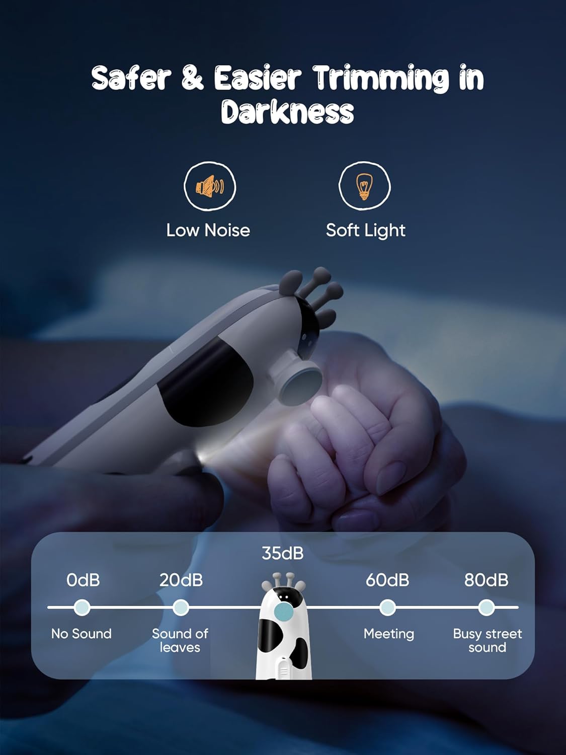 Thumbnail 6 de Megainvo Baby elektrische Nagelfeile & Nagelpflegeset für Neugeborene (mit Licht, einstellbarer Geschwindigkeit)