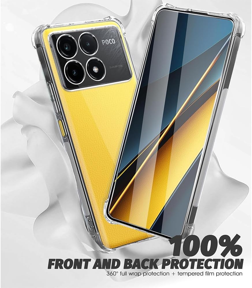 Detalle 2 de CaseLover Transparent Hülle für Xiaomi Poco X6 Pro 5G – Weiches TPU mit Stoß- und Kratzschutz