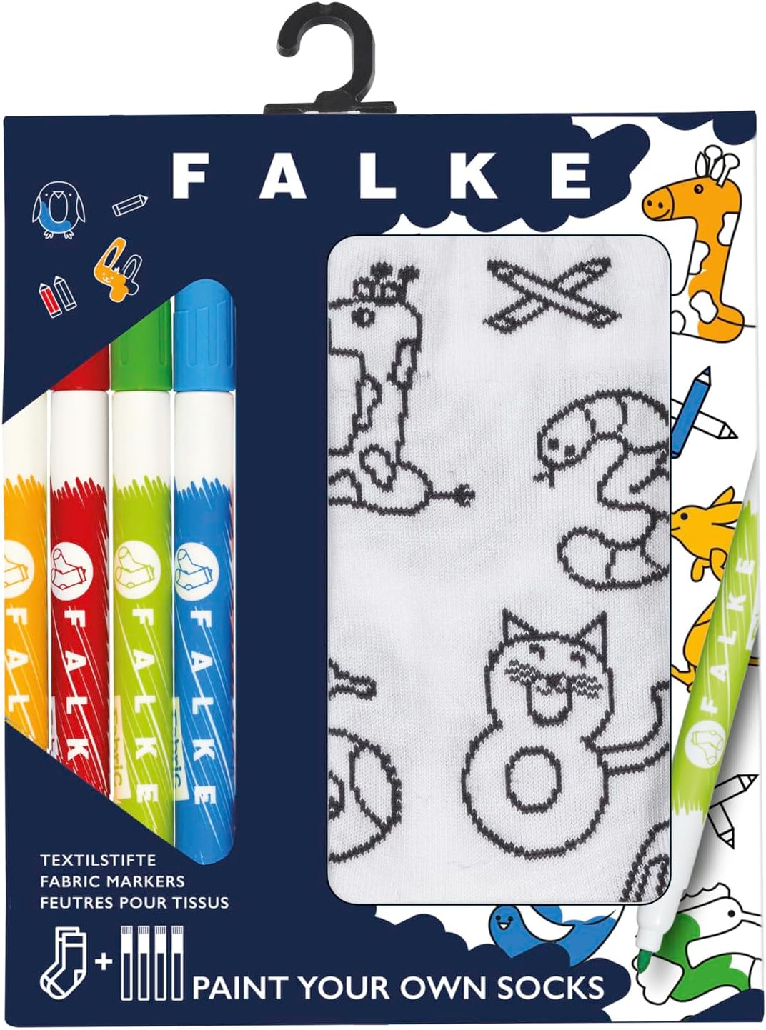 Detalle de FALKE mixte enfant Paint Your Own Socks – chaussettes respirantes en coton renforcé à personnaliser