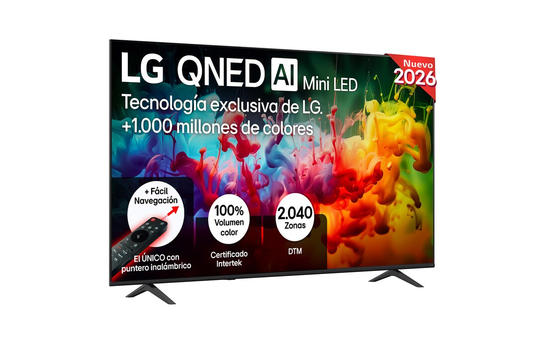 Detalle de LG 85QNED72B6A: Smart TV QNED MiniLED AI de 85 pulgadas para cine en casa