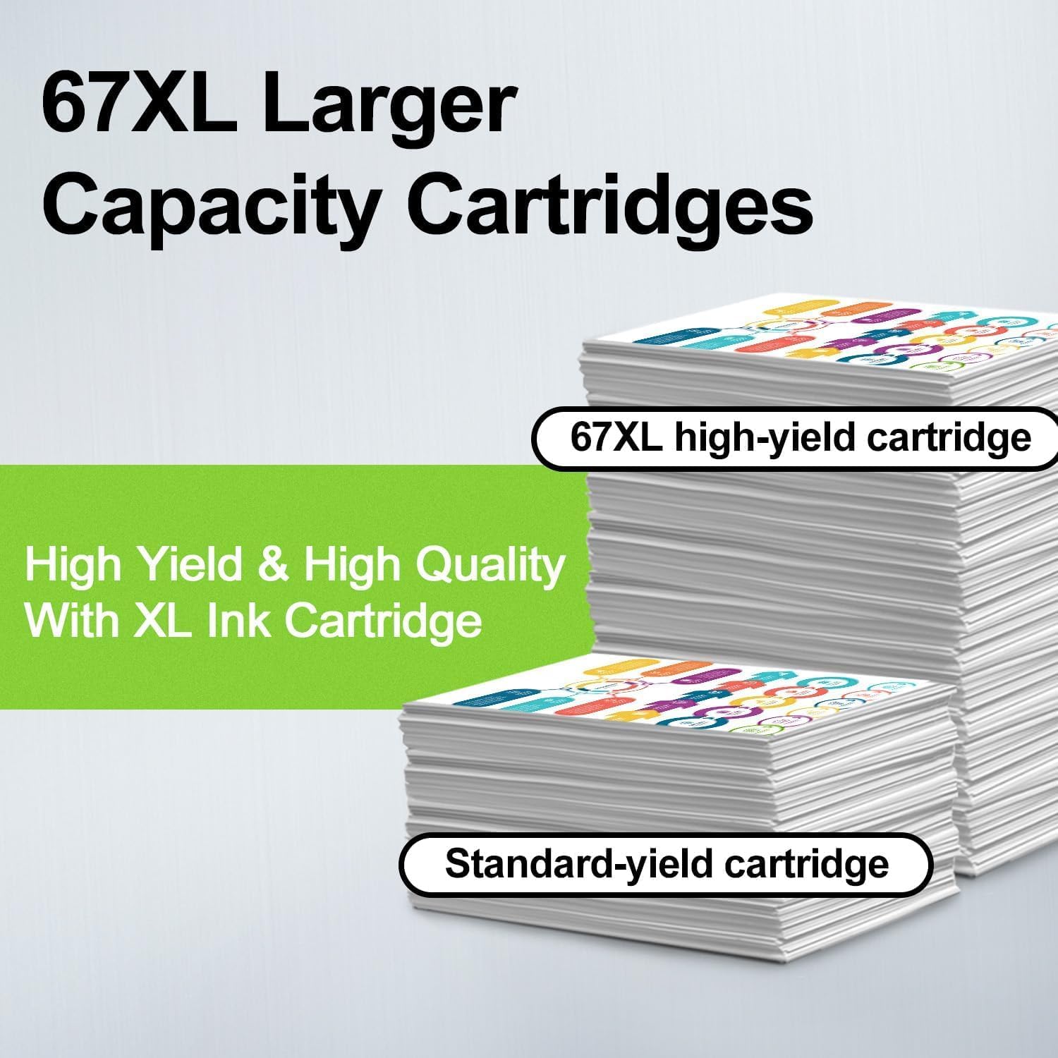 Detalle 2 de OULADUN 67XL Black Ink Cartridge, Remanufactured 2-Pack for HP Printers