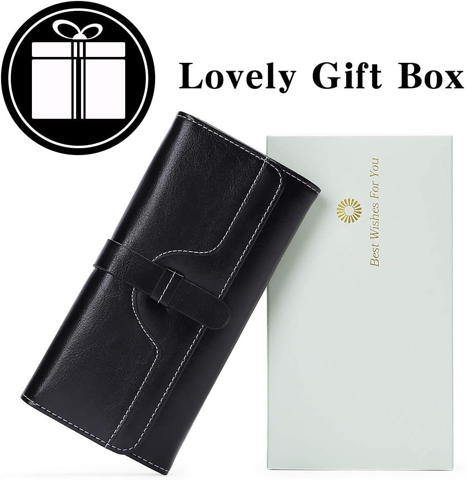 Detalle de SENDEFN RFID Blocking Wallet for Women with Multiple Card Slots and Zipper Compartment