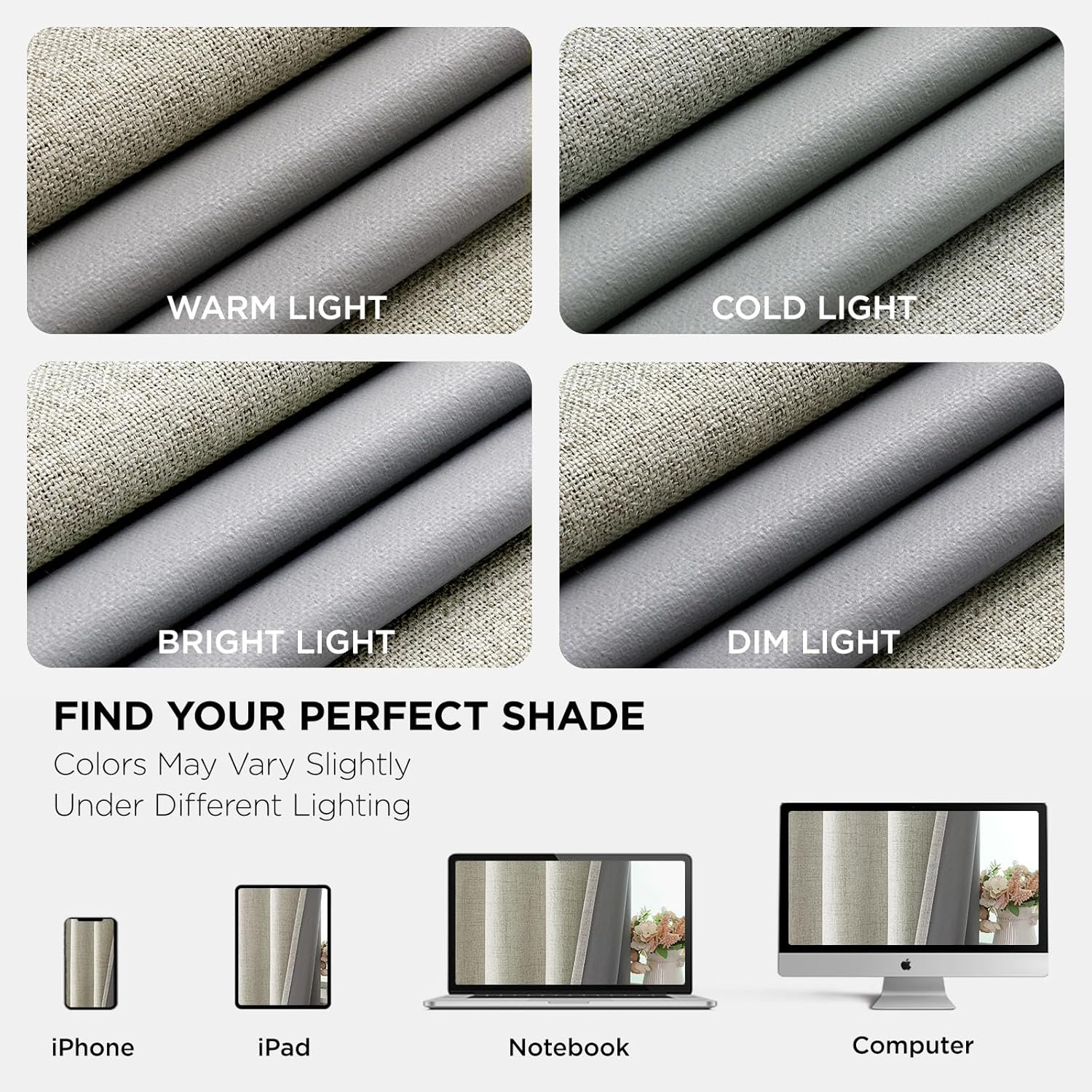 Thumbnail 5 de Joydeco Blackout Thermal Lined Curtains 52x84 Inches (2 Panels) with Back Tabs & Rod Pocket