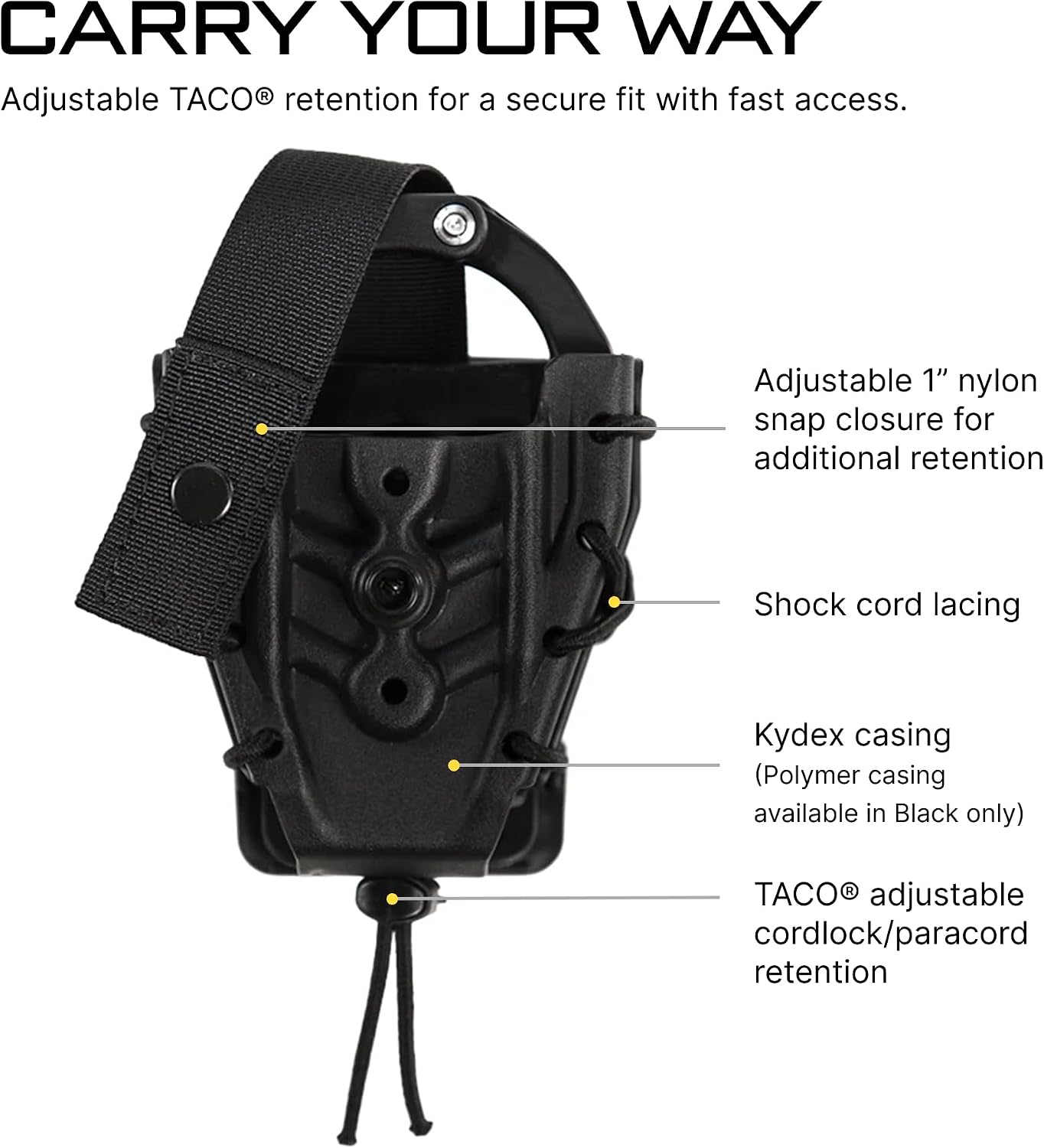 Detalle de High Speed Gear TACO ハンドカフケース 11DCK0|カイデックス製・サイズ調整式・MOLLE対応