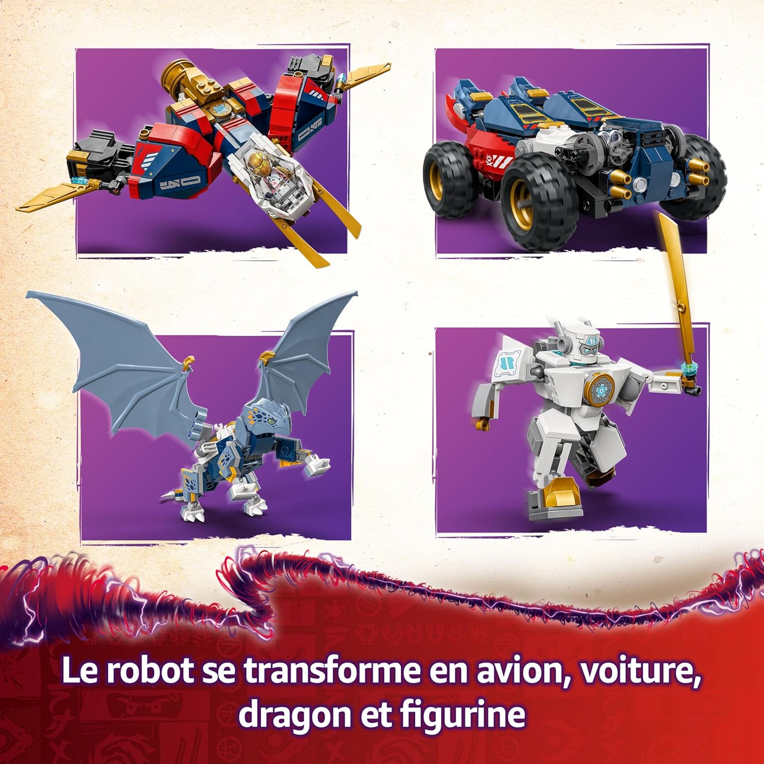 Detalle de LEGO Ninjago 71834 Robot Ultra Combo de Zane 🤖