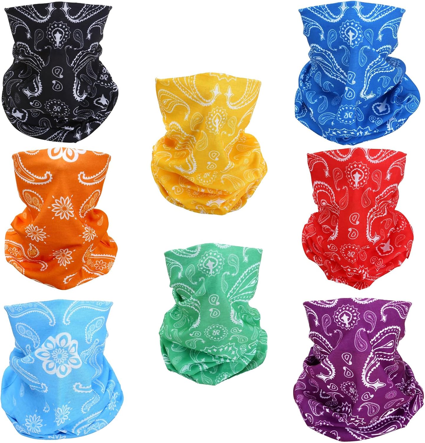 Thumbnail 6 de SMEHCF 8 Multipurpose Bandanas (polyester) – unisex set of 8 for cycling, hiking and more
