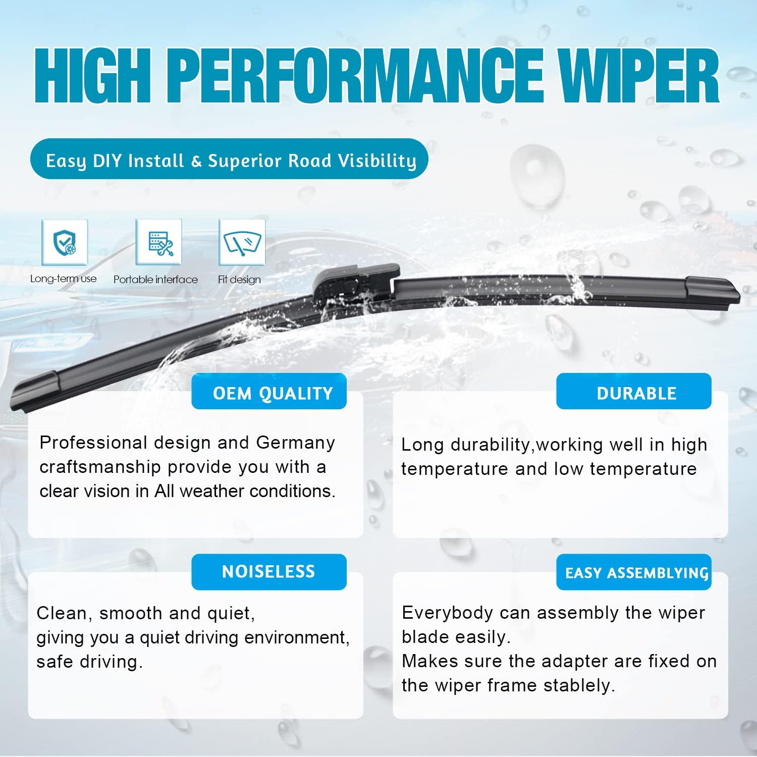 Thumbnail 3 de VTOGOI Wiper Blades Set 26"+26"+18"