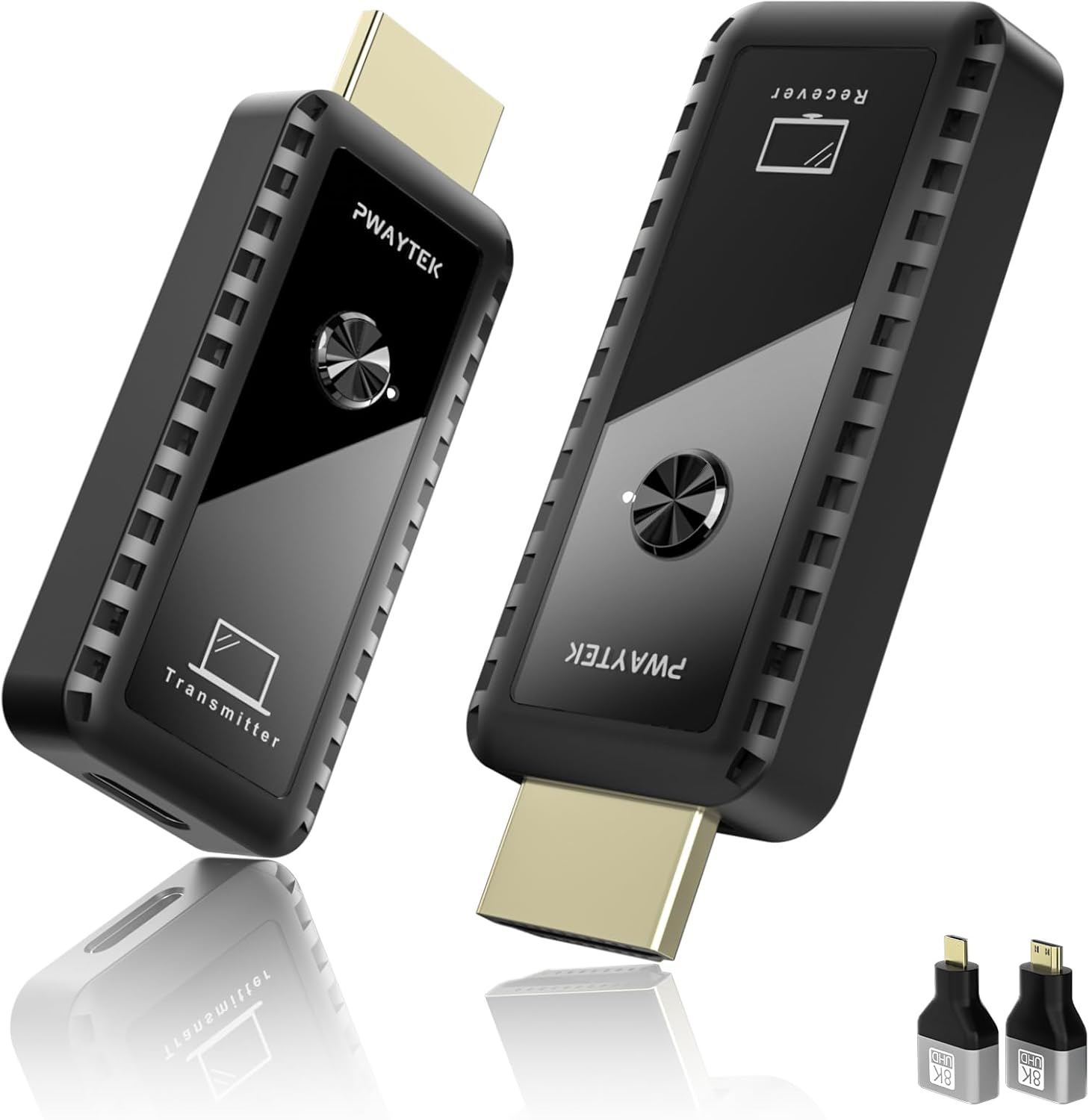 PWAYTEK Wireless HDMI Transmitter and Receiver: 4K Decode, 1080P Output, 50m/164ft Dual-Band