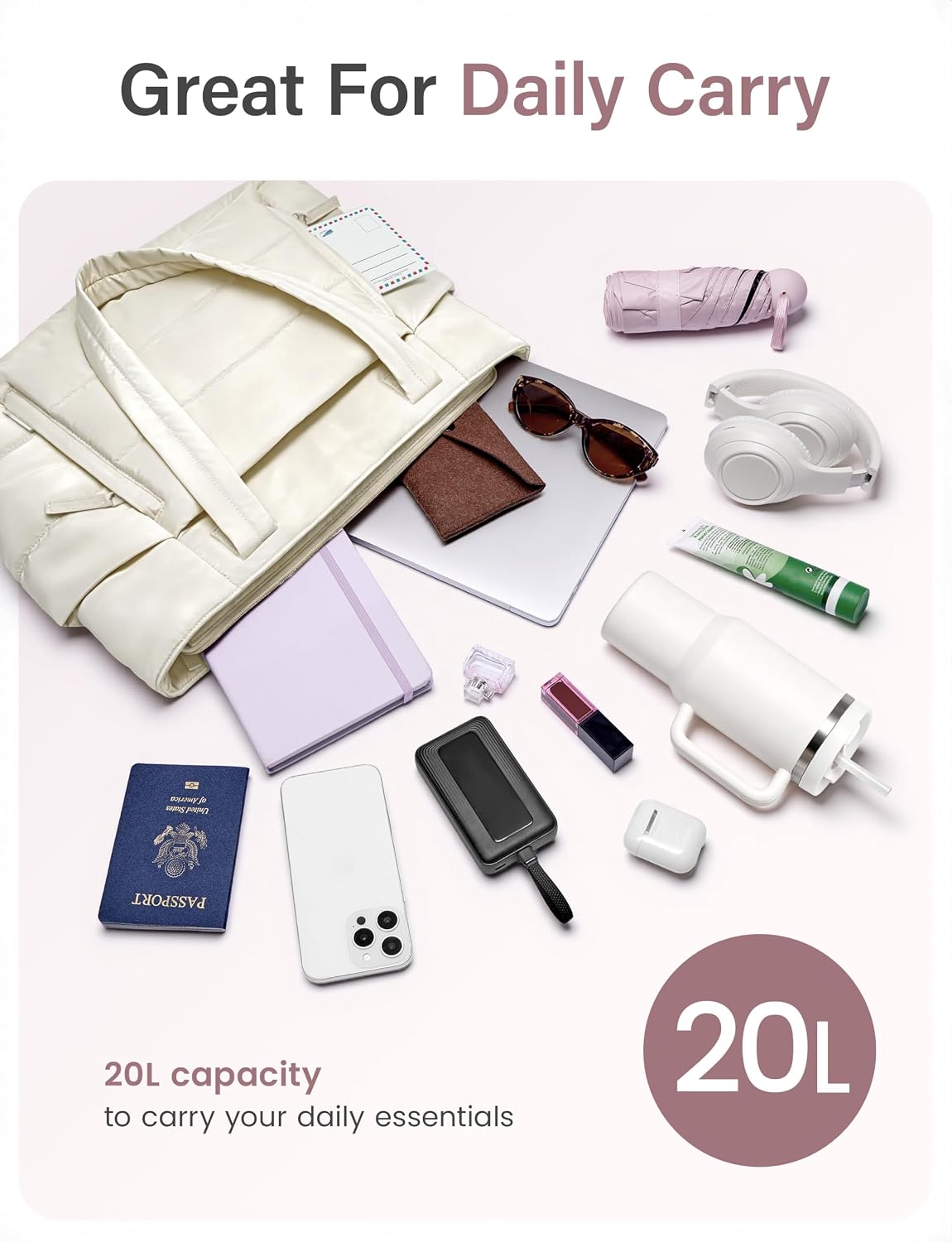 Detalle de Uselike Quilted Tote Bag, 20L