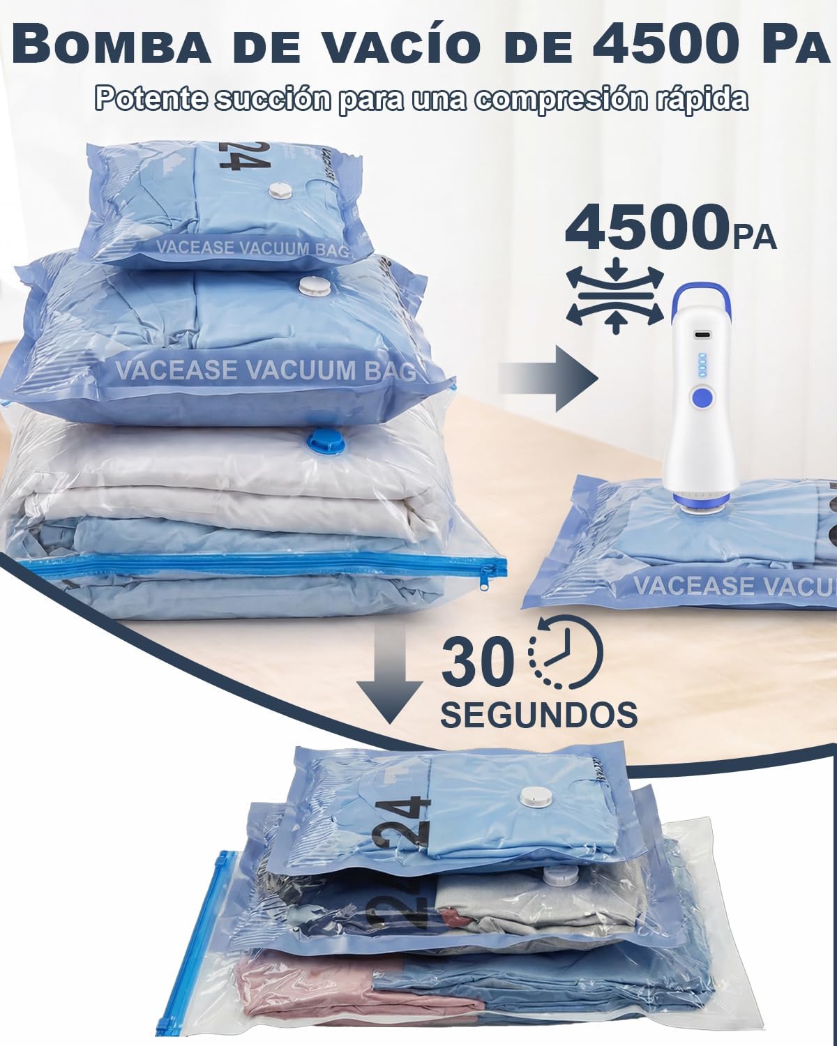 Thumbnail 3 de Raplink Paquete de 12 Bolsas de Almacenamiento al Vacío para Ropa y Turismo