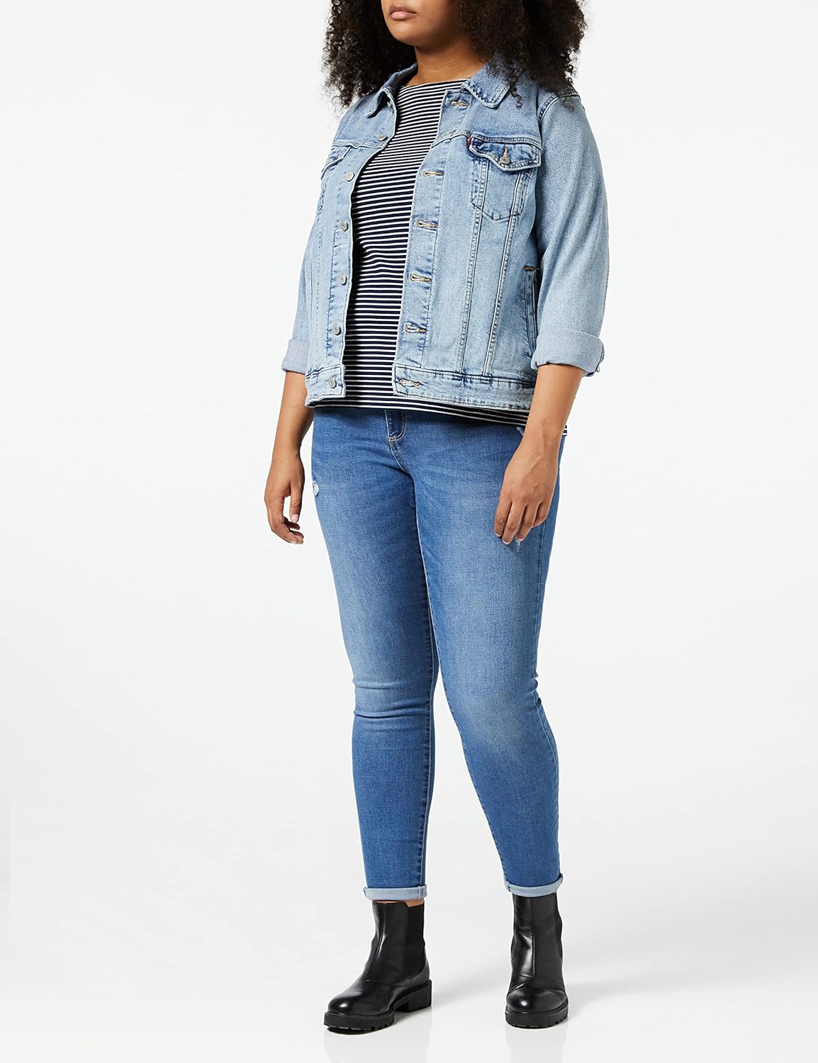 Thumbnail 3 de TOM TAILOR Damen Longsleeve mit Herz-Stickerei auf der Brust – gestreift im Regular Fit