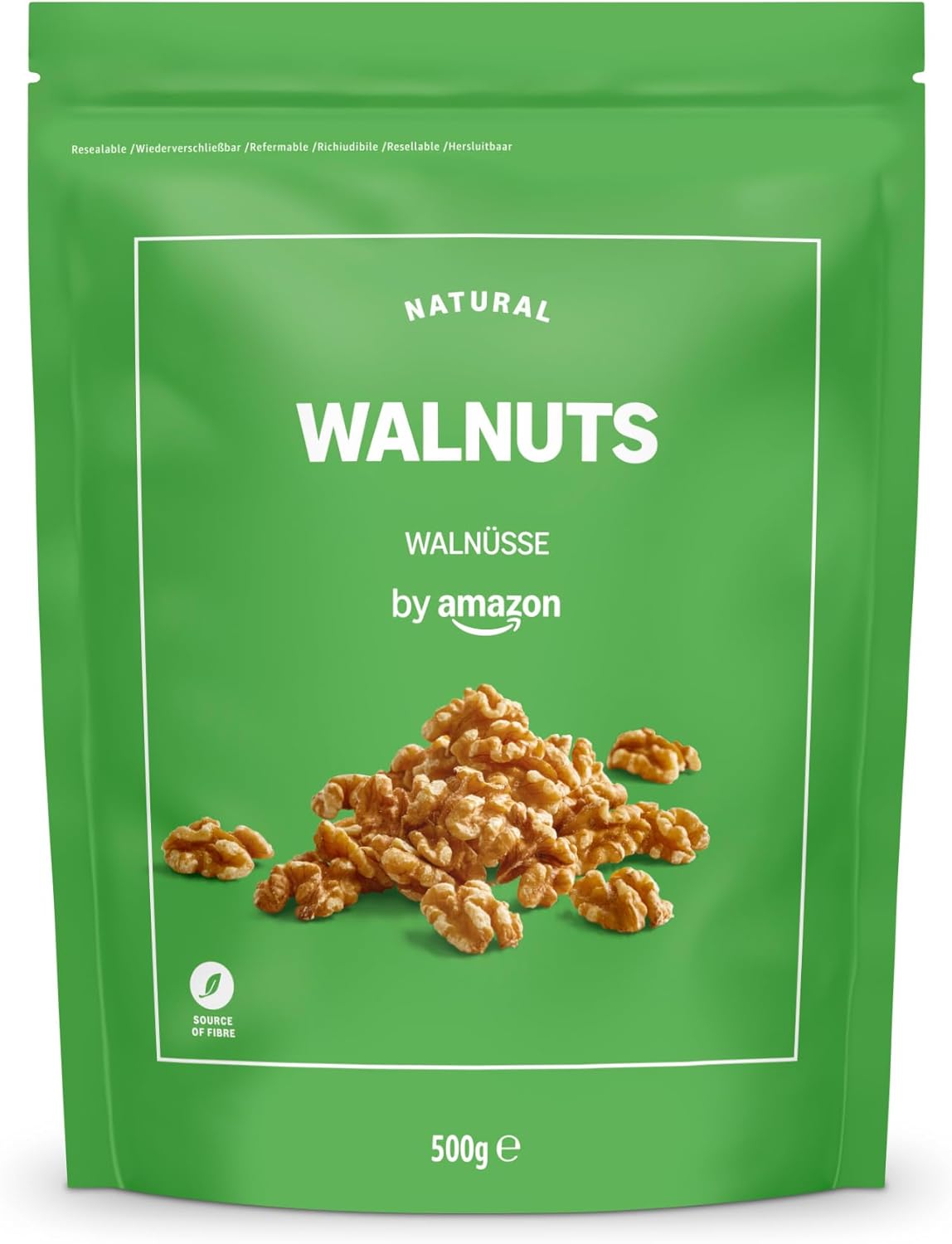 by Amazon Noci - 500g: noci ricche di fibre e omega-3, confezionate per freschezza