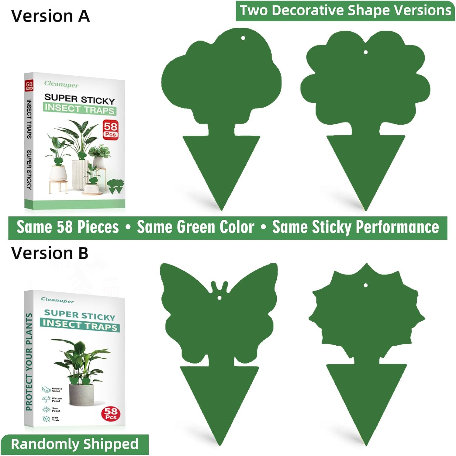 Detalle 2 de Cleanuper 58 green Gnat Sticky Traps, 58-Pack, Green Double-Sided Cards