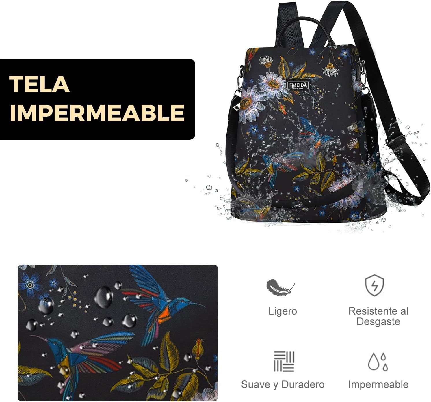 Thumbnail 5 de Fmeida Mochila Antirrobo Mujer 32x15x33 cm